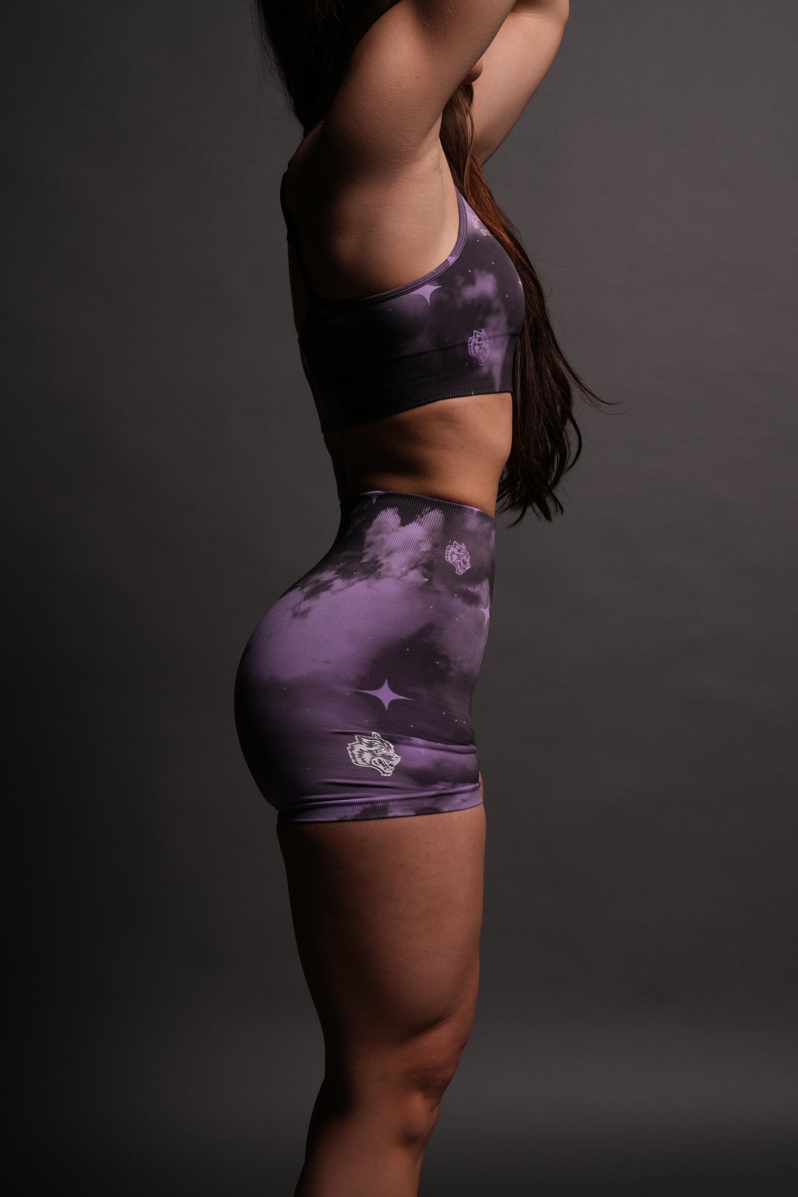 Wolves Gym V2 Everson Seamless "Training" Shorts in Purple Desert Night Sky
