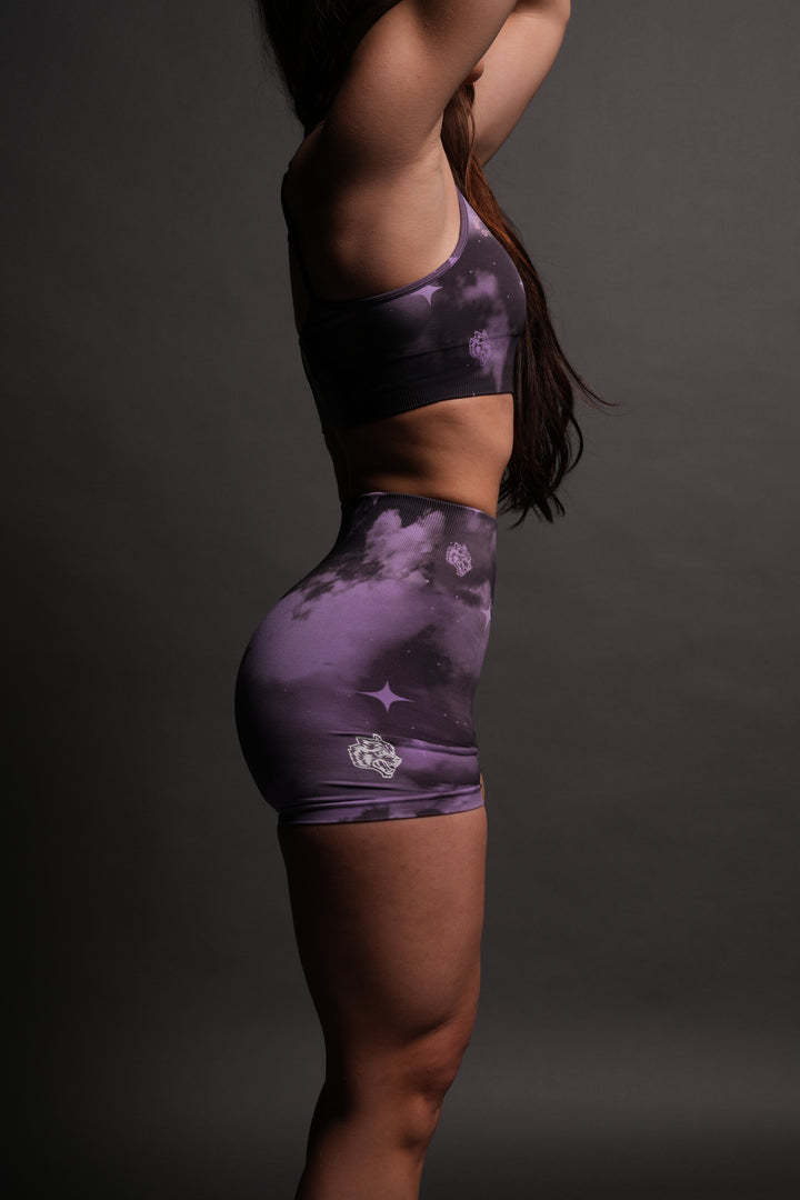 Wolves Gym V2 Everson Seamless "Training" Shorts in Purple Desert Night Sky