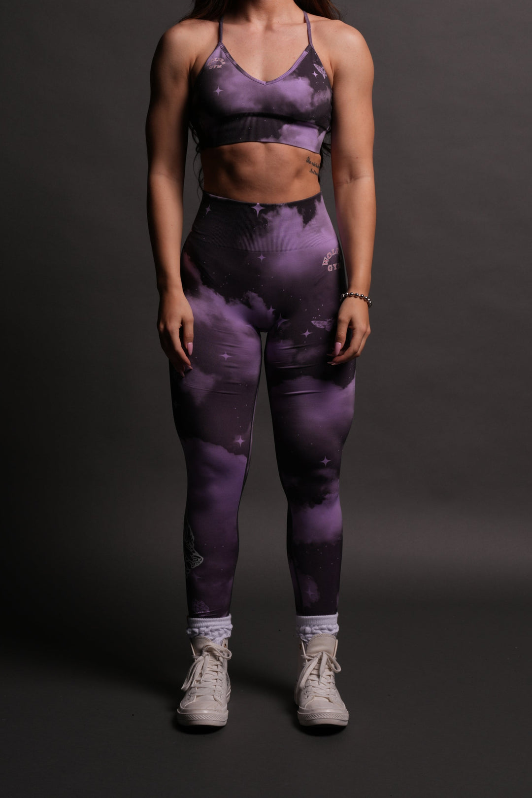 Wolves Gym V2 "Everson Seamless" Scrunch Leggings in Purple Desert Night Sky
