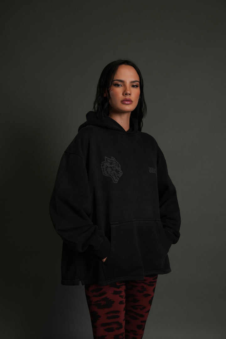 Phantom Night Chopper "Moaty" Hoodie in Black Drift Wash