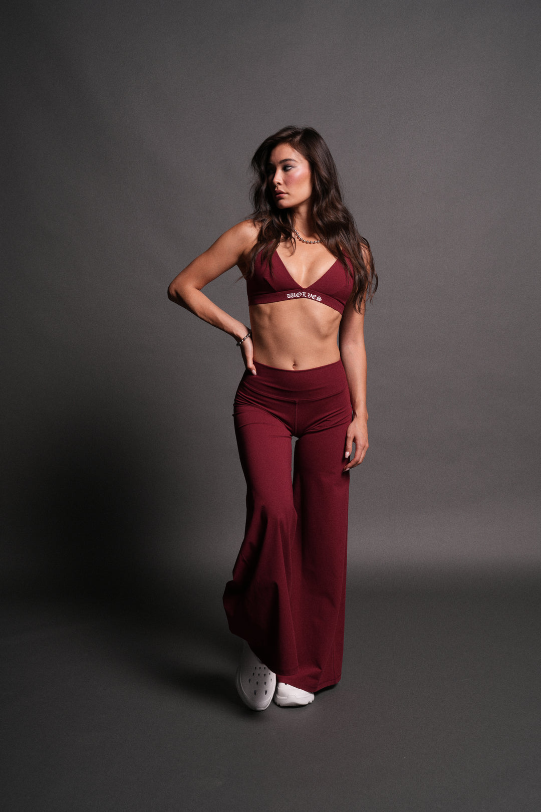 Wolf Wide Leg Energy Pants in Velvet