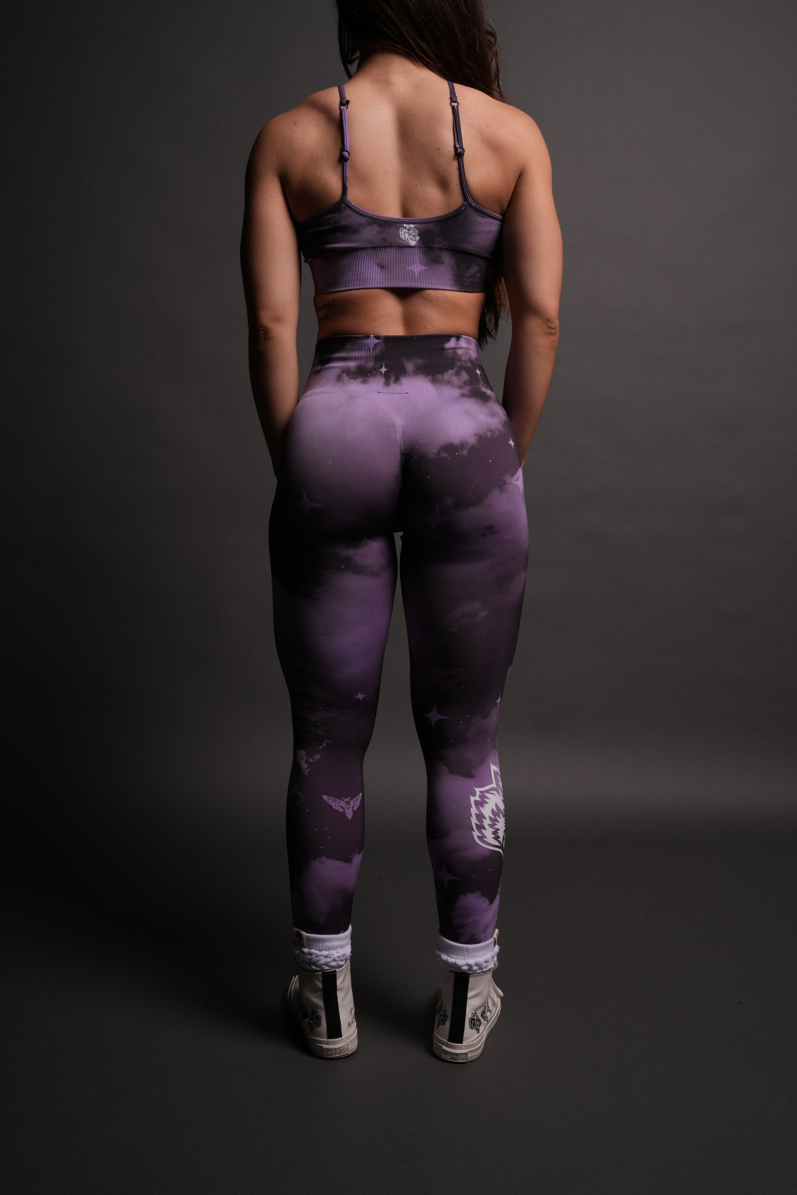 Wolves Gym V2 "Everson Seamless" Scrunch Leggings in Purple Desert Night Sky