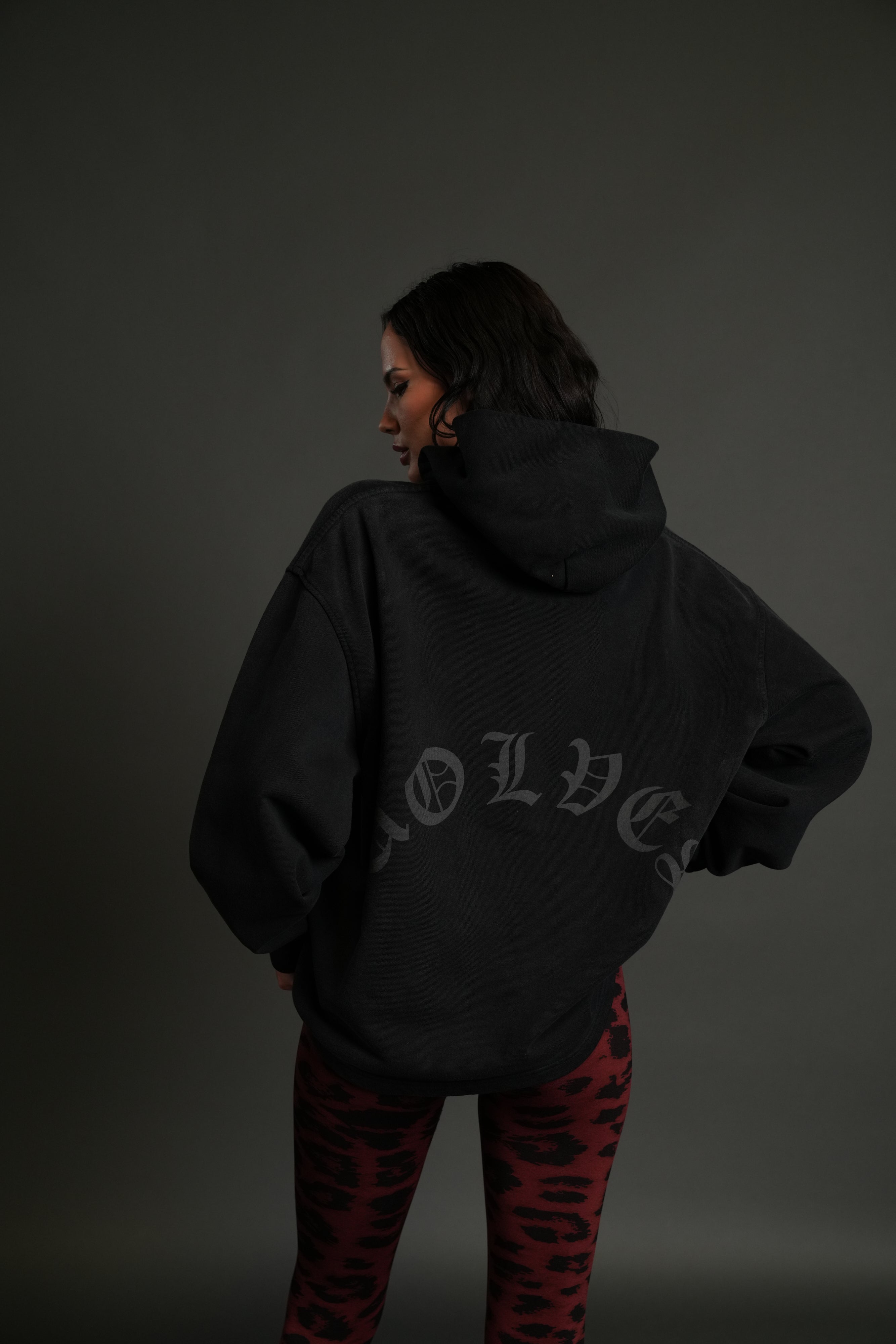Phantom Night Chopper "Moaty" Hoodie in Black Drift Wash
