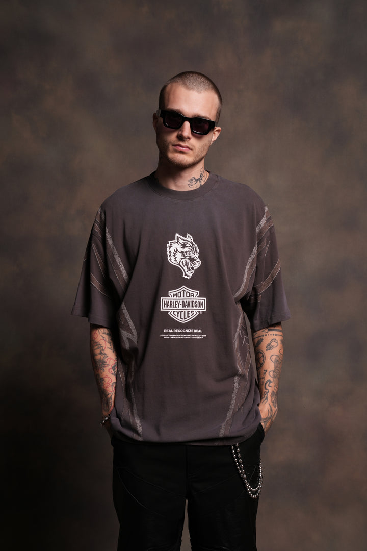 Real Recognize Real Unisex Premium Oversized Tee in Darc Brown Drift Wash