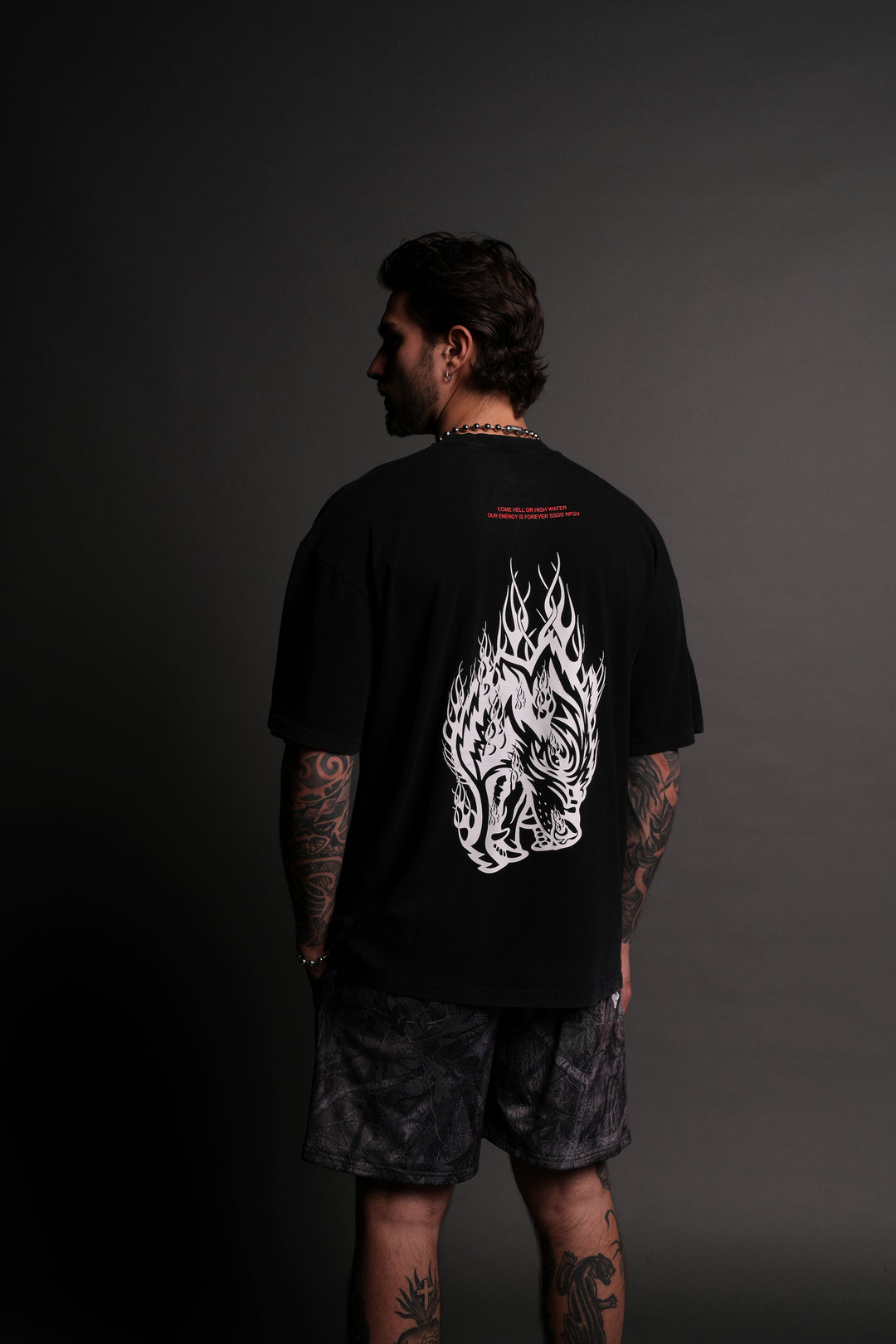 Come Hell Or High Water "Premium" Oversized Tee in Black