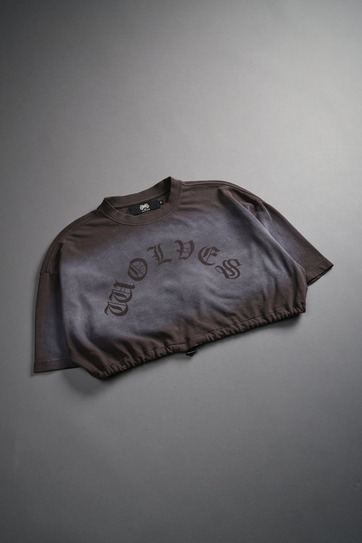 Chopper Bungee Cropped Tee in Darc Brown Horizon Sun Fade