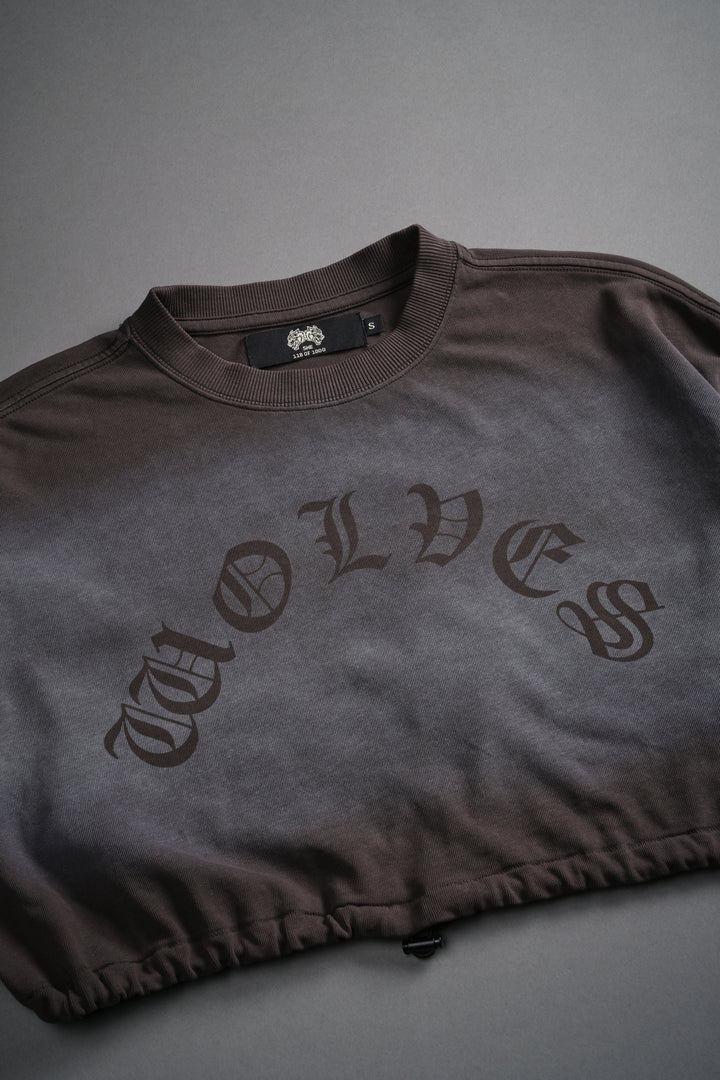 Chopper Bungee Cropped Tee in Darc Brown Horizon Sun Fade