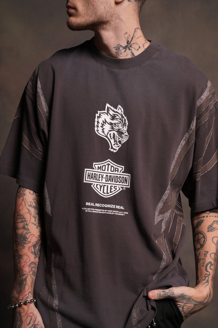 Real Recognize Real Unisex Premium Oversized Tee in Darc Brown Drift Wash