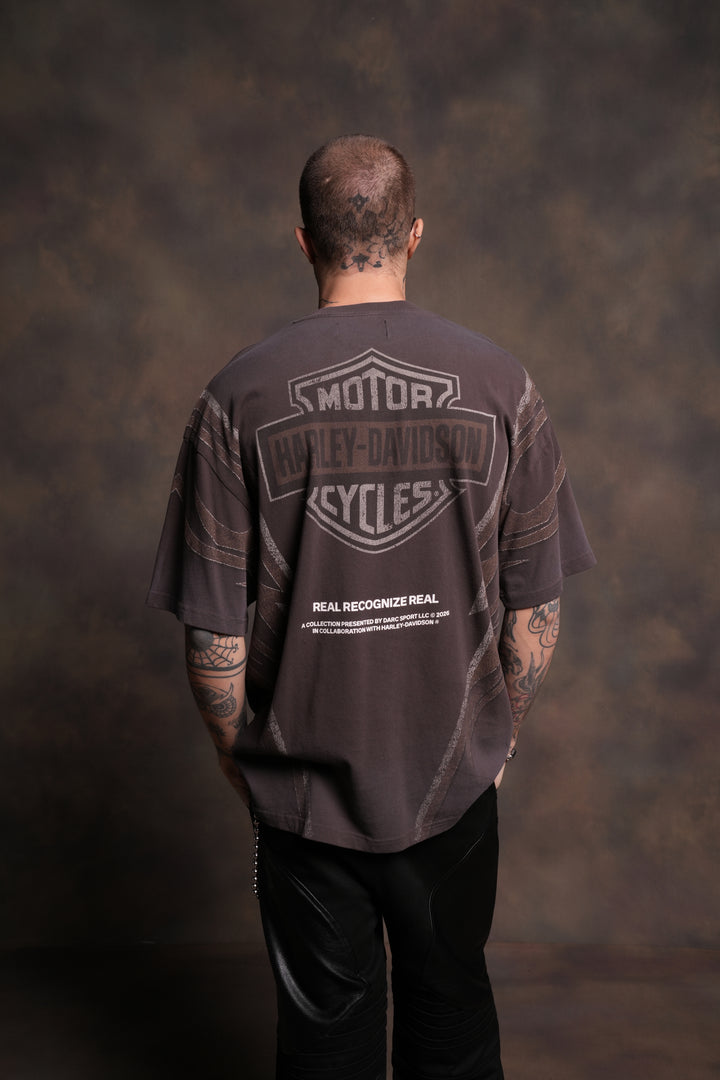 Real Recognize Real Unisex Premium Oversized Tee in Darc Brown Drift Wash