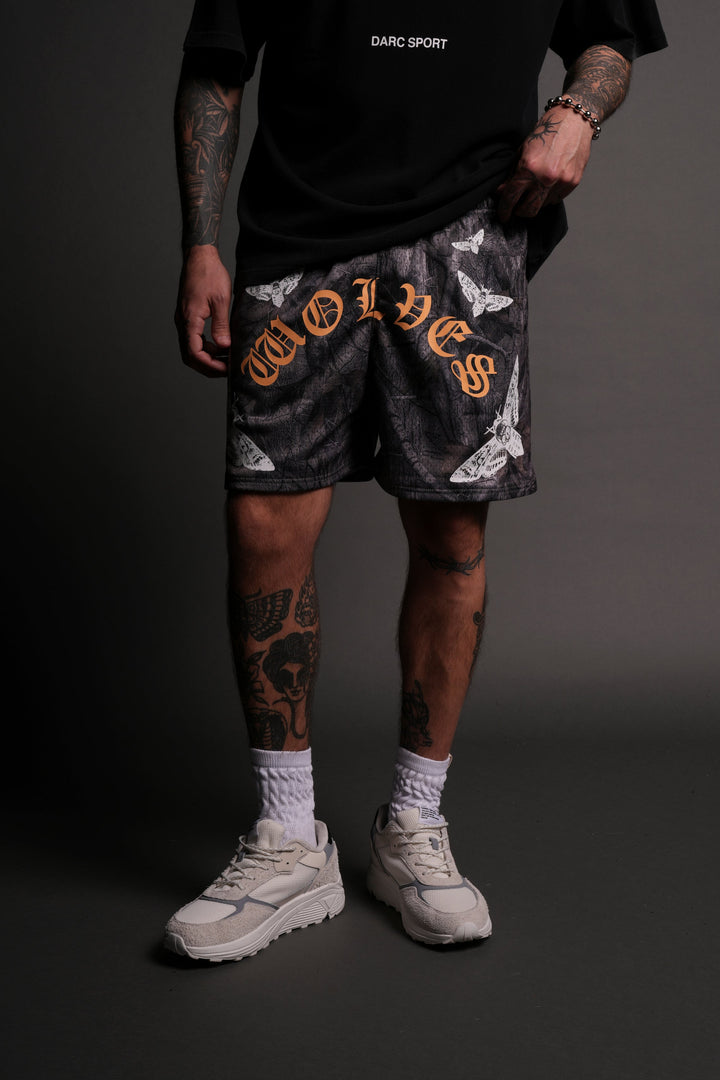 Stick Together Mesh Shorts in Driftwood Wolf Forest Camo