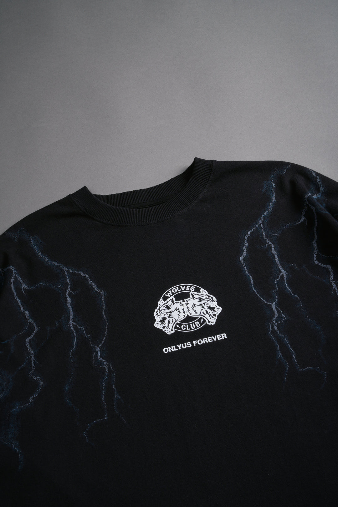Lightning Strike Grunge "Box Cut" Tee in Black