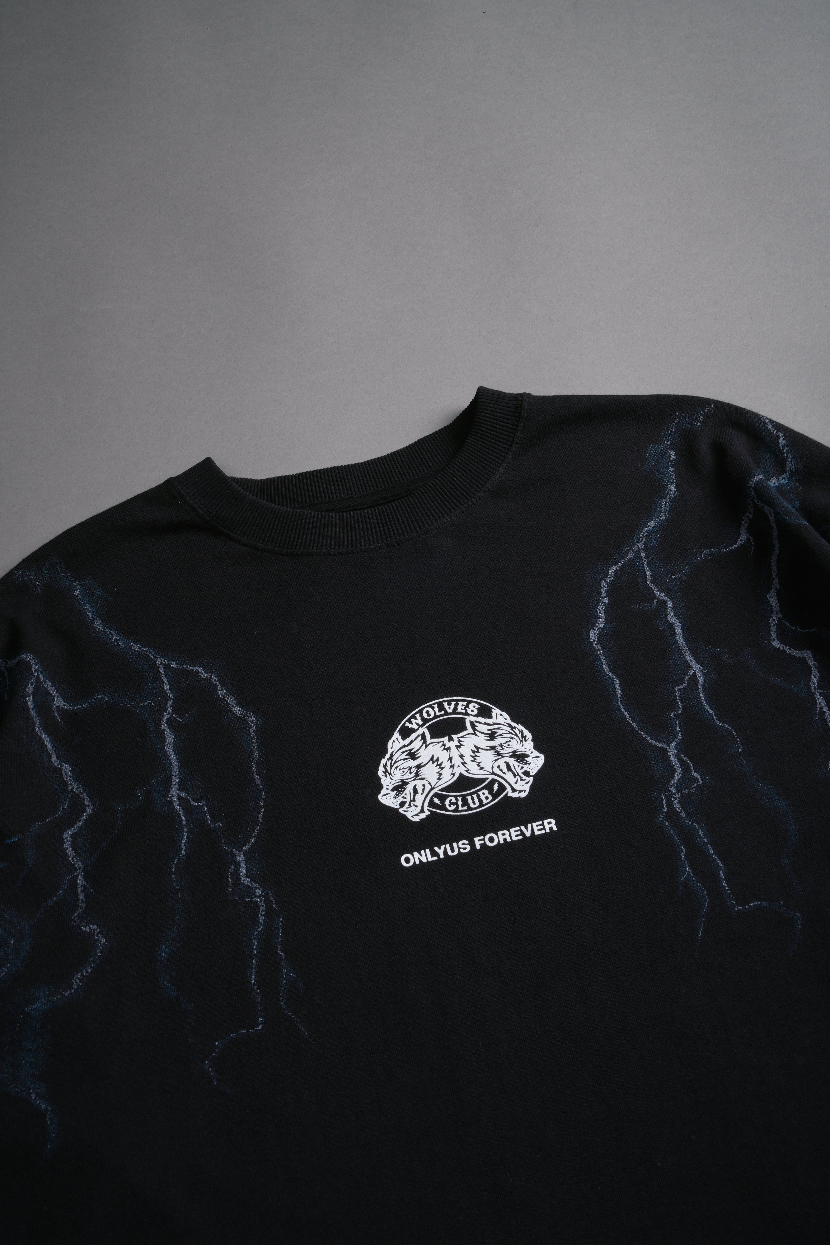 Lightning Strike Grunge "Box Cut" Tee in Black
