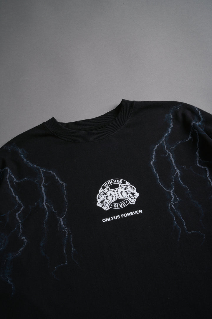 Lightning Strike Grunge "Box Cut" Tee in Black