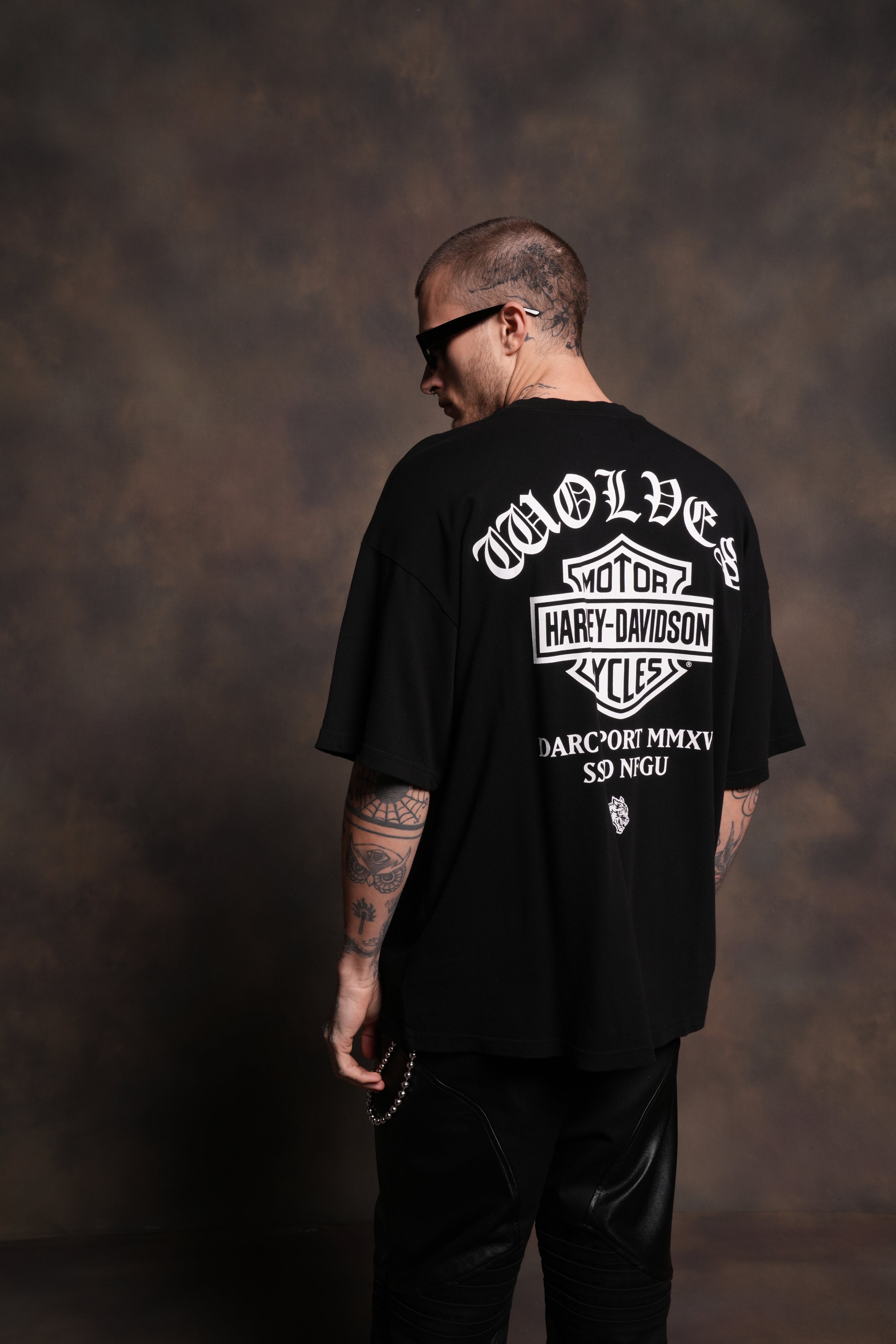 Harley-Davidson ブラック Tシャツ S Harley-Davidson Wolves 