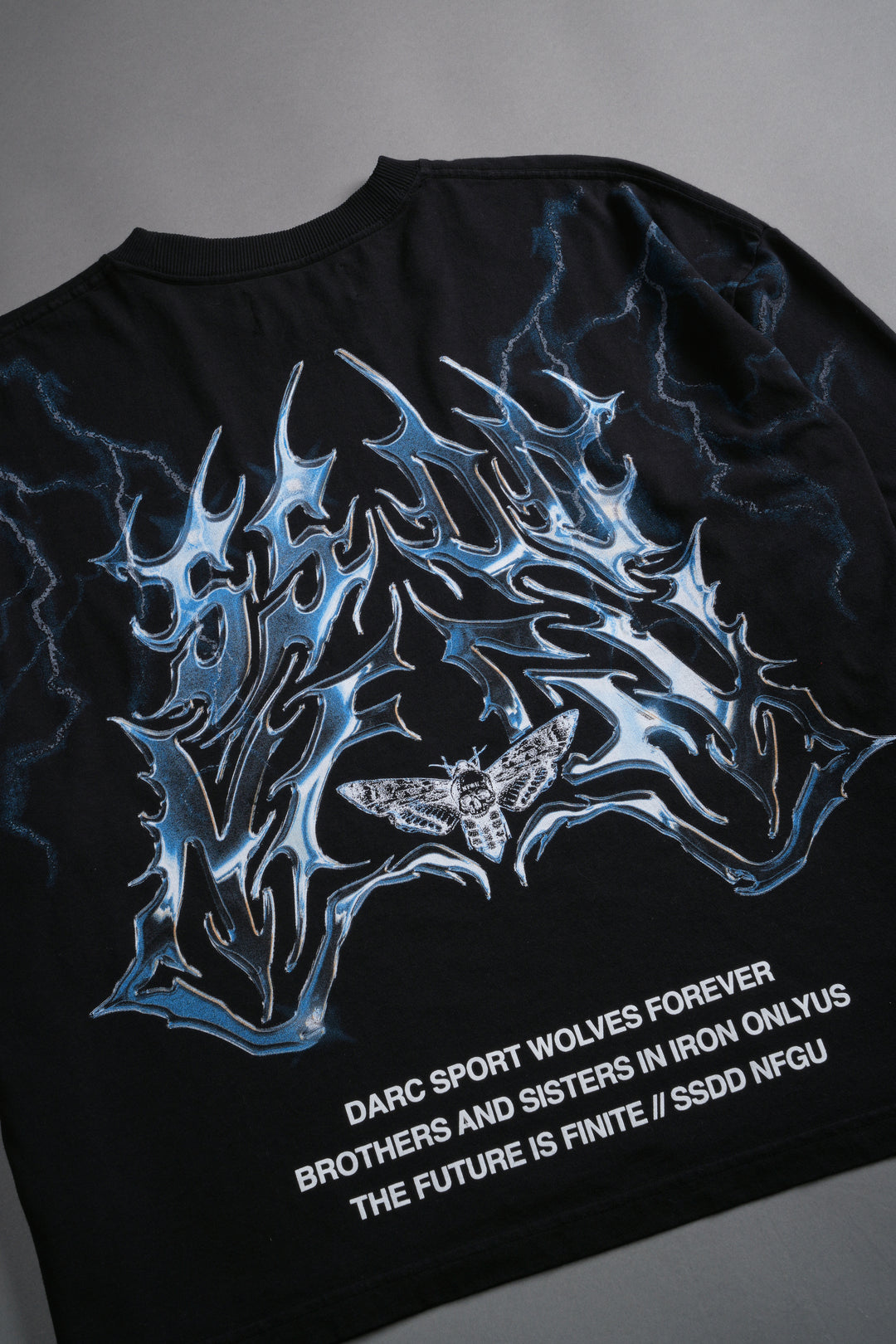 Lightning Strike Grunge "Box Cut" Tee in Black