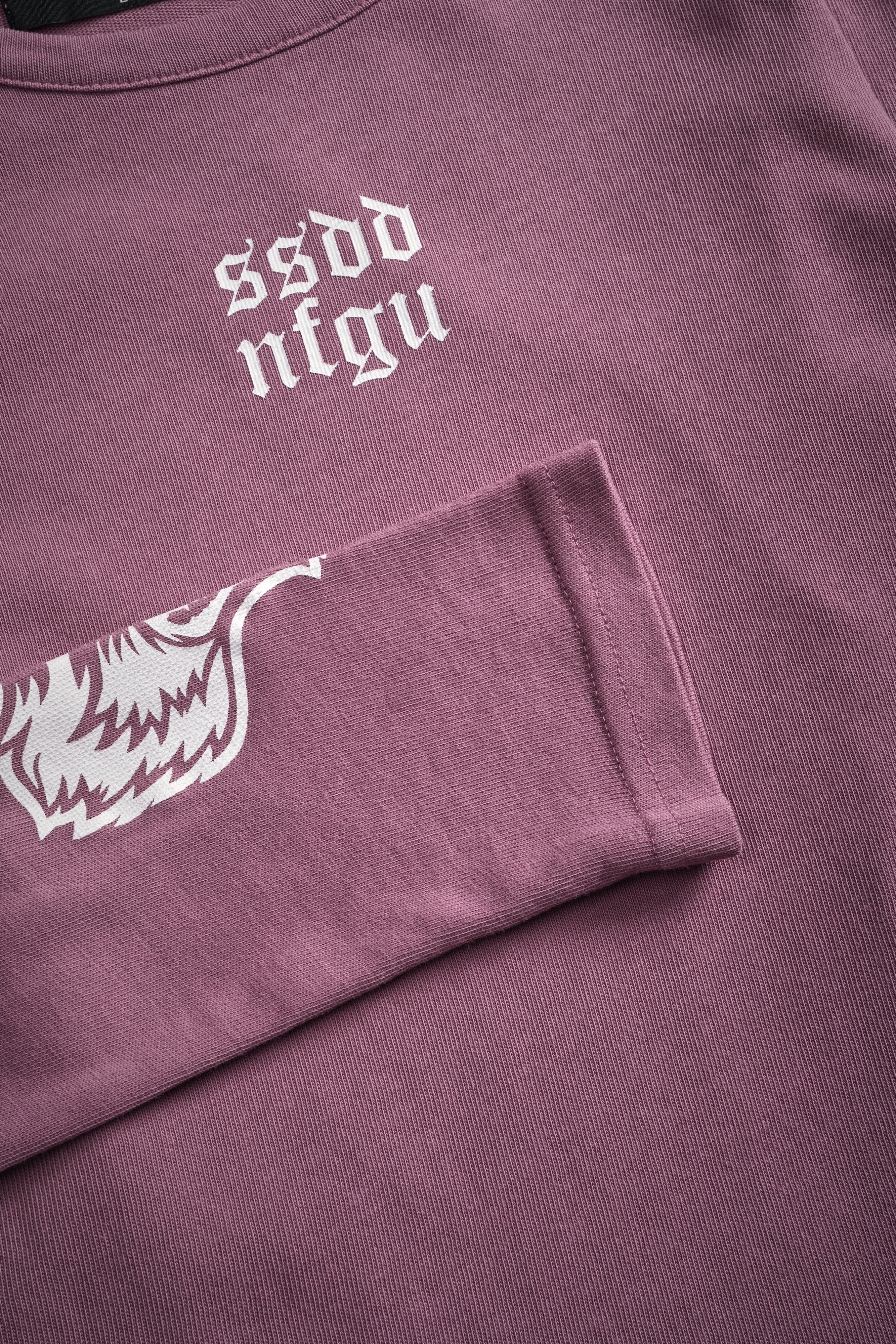 Moth Kanji L/S "Baby" Tee in Pink Smoke