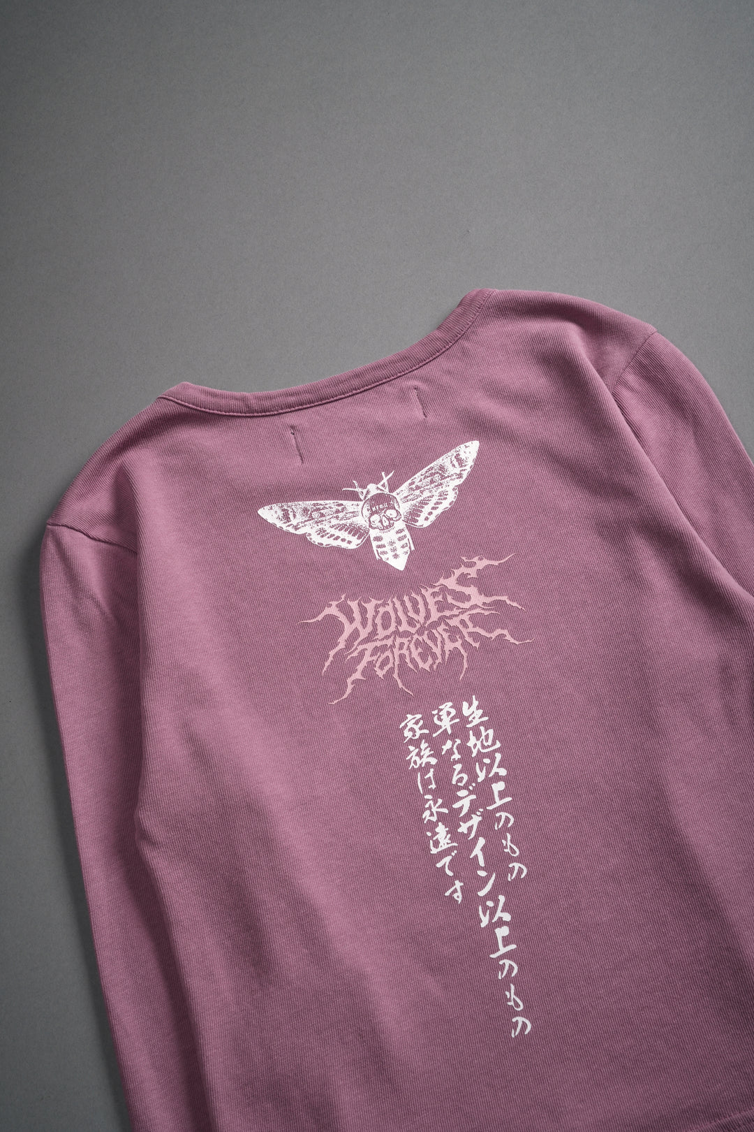 Moth Kanji L/S "Baby" Tee in Pink Smoke