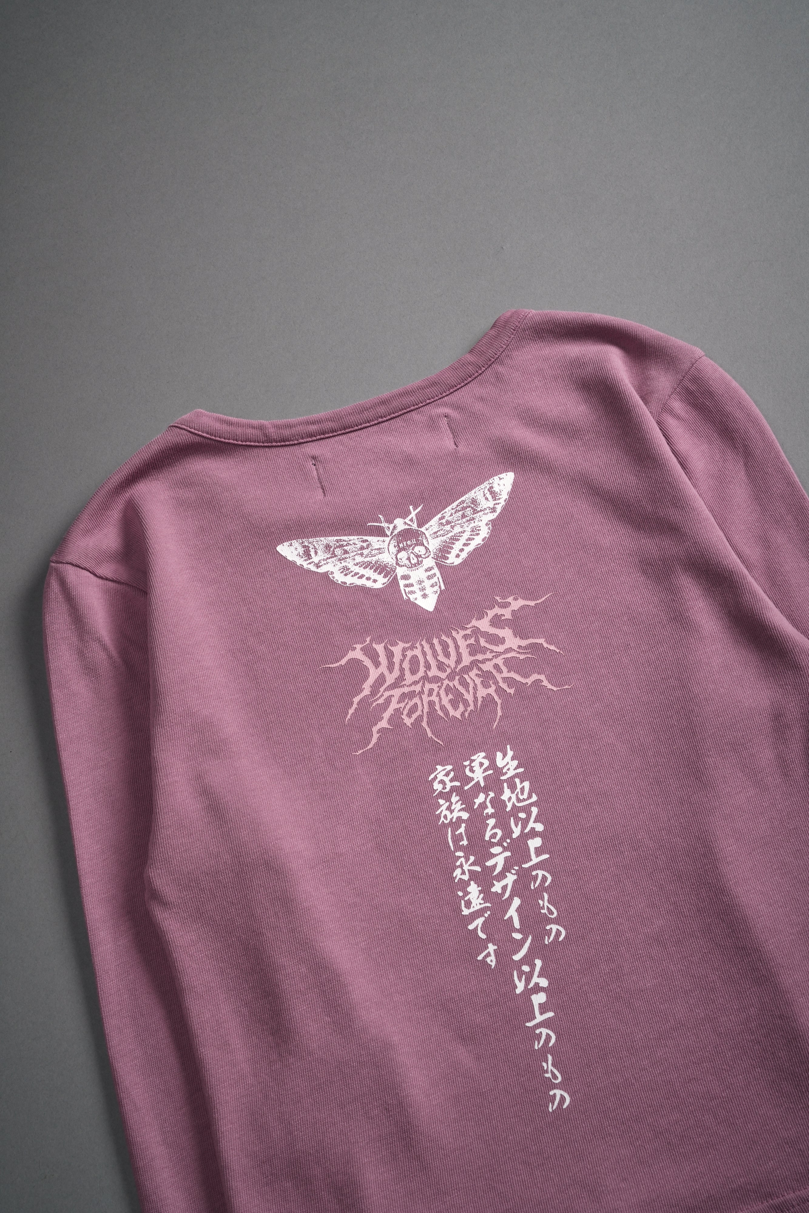 Moth Kanji L/S "Baby" Tee in Pink Smoke