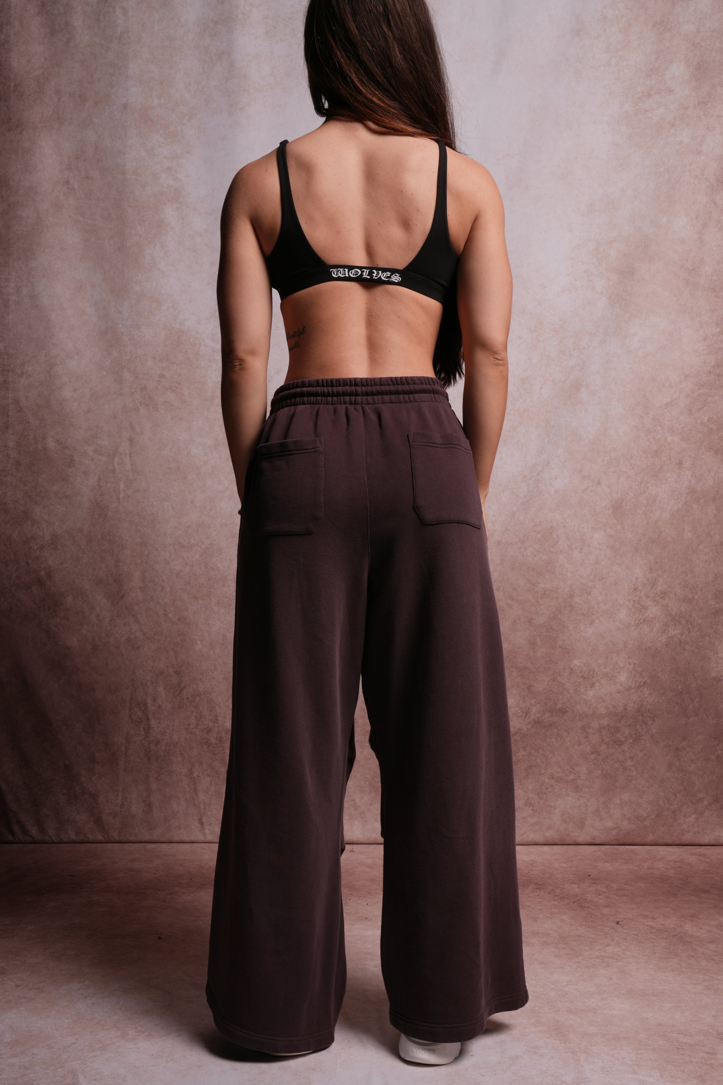 Dual Stud Mia Sweat Pants in Darc Garnet Horizon Sun Fade