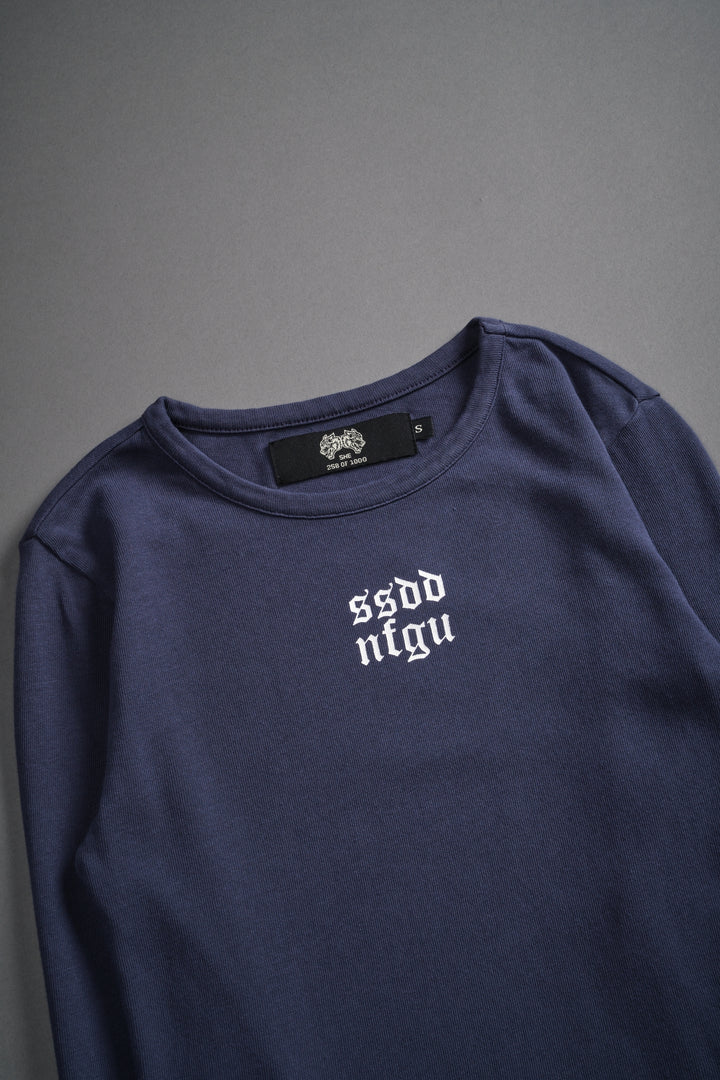 Moth Kanji L/S "Baby" Tee in Denim