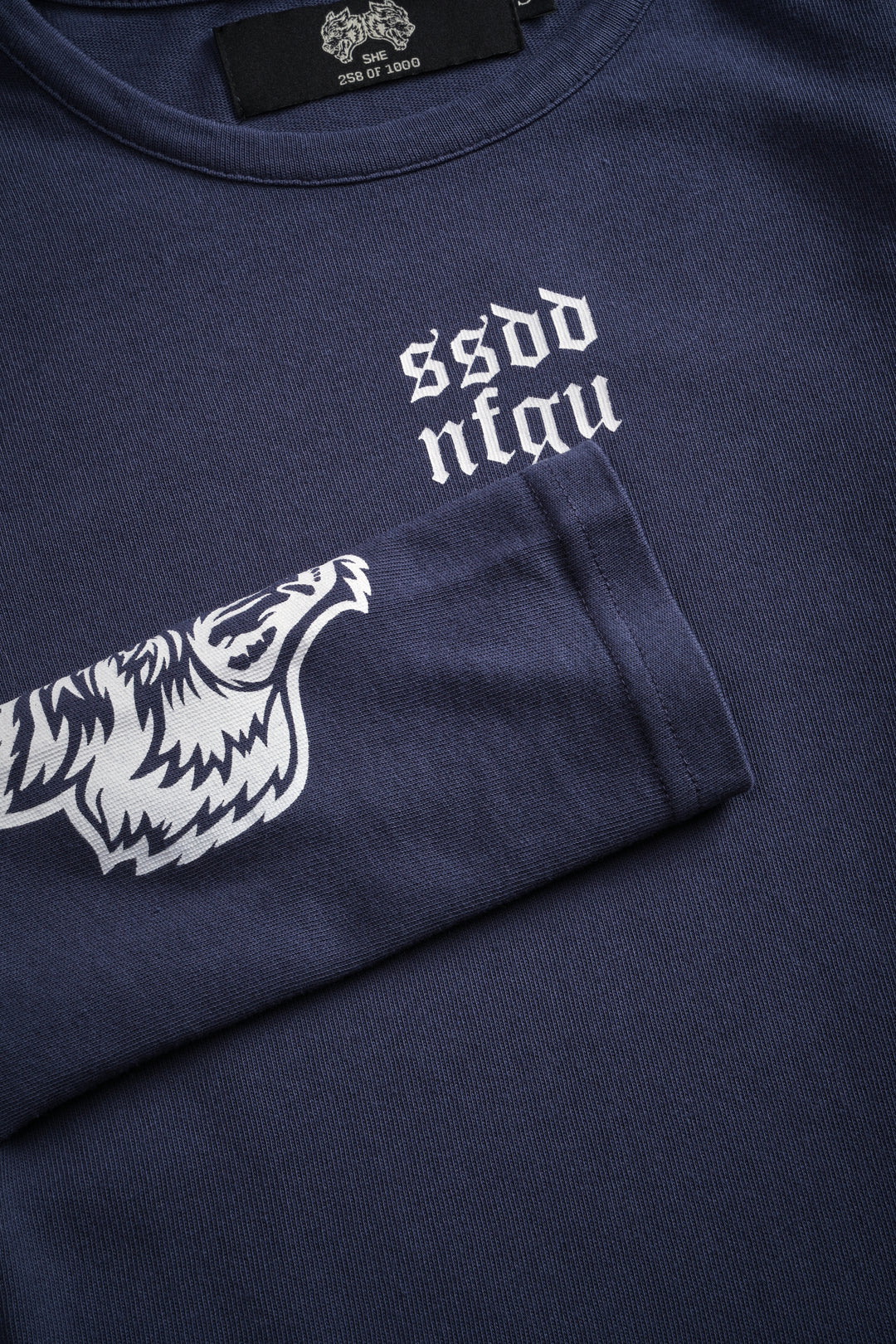 Moth Kanji L/S "Baby" Tee in Denim