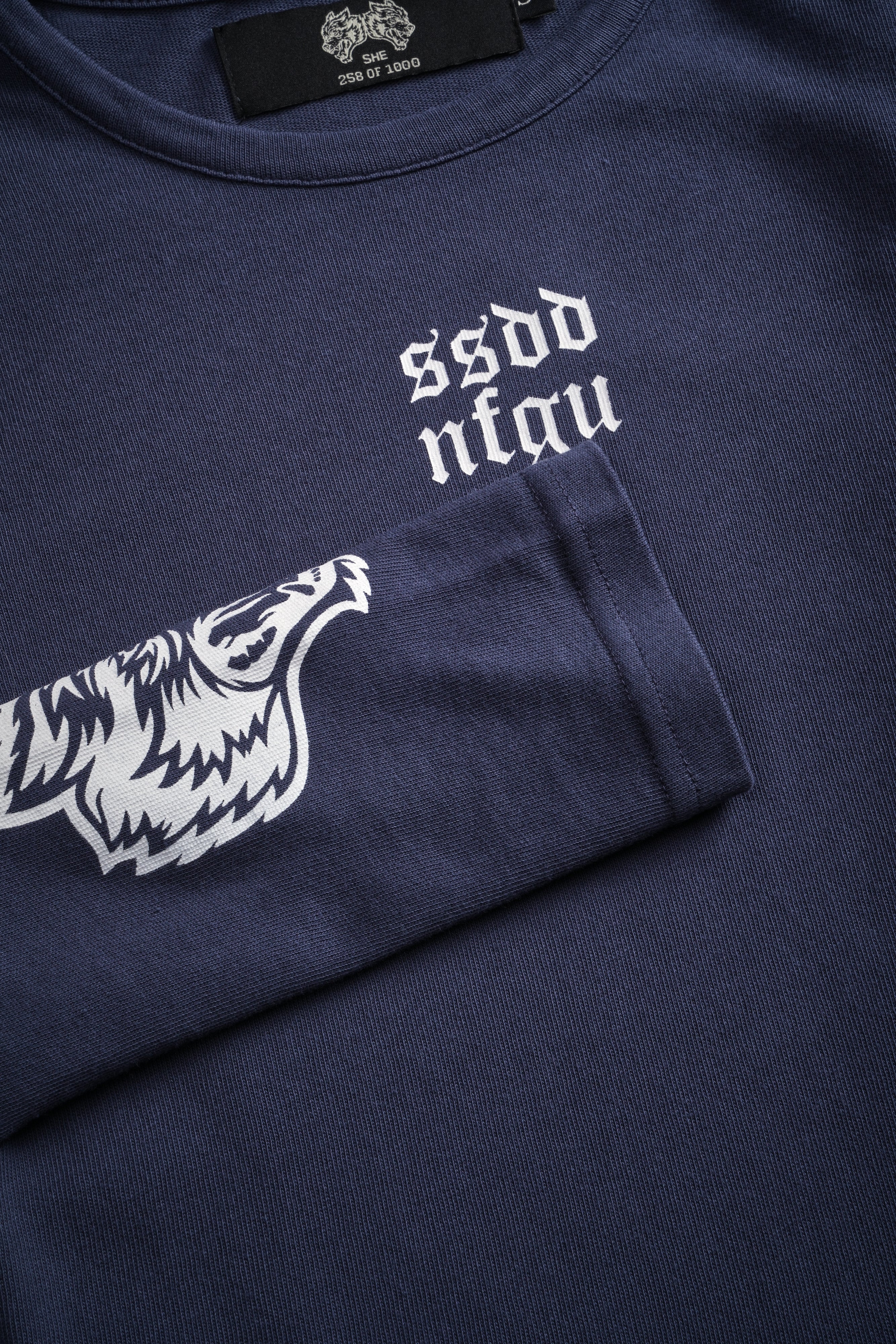 Moth Kanji L/S "Baby" Tee in Denim