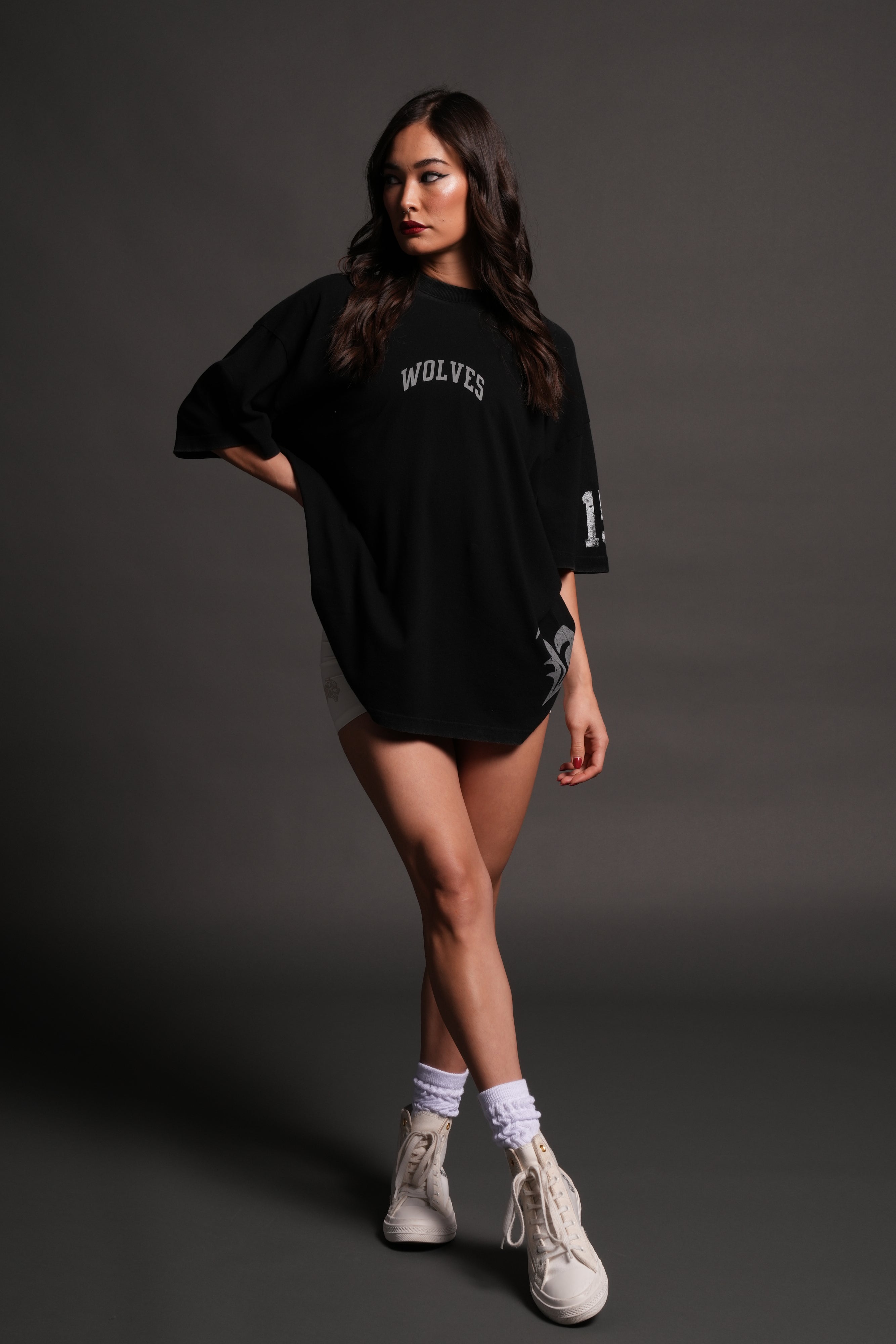 La Ca Frvr Premium Oversized Tee in Black