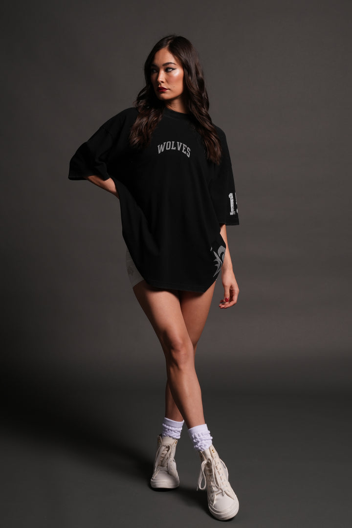 La Ca Frvr Premium Oversized Tee in Black
