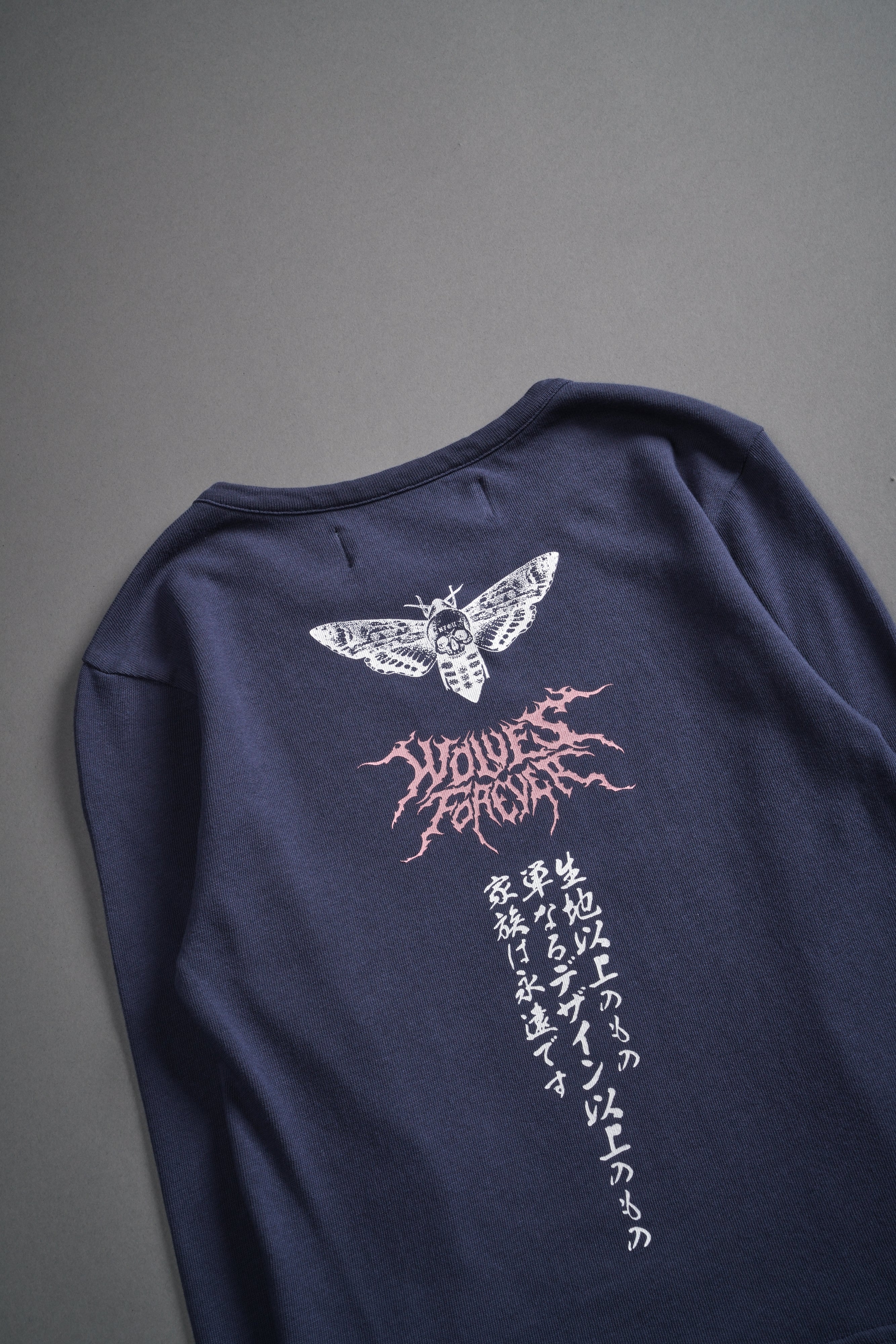 Moth Kanji L/S "Baby" Tee in Denim