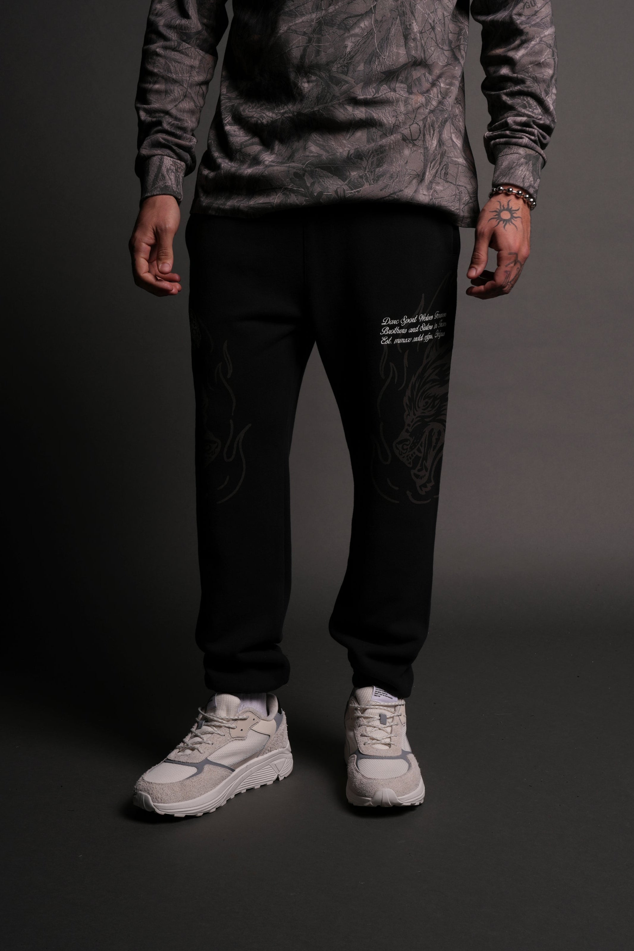 ONLYUS On Fire Post Lounge Sweats in Black