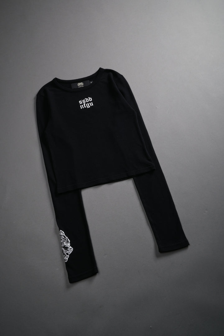 Moth Kanji L/S "Baby" Tee in Black