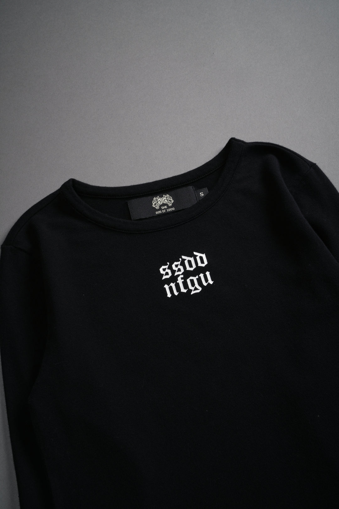Moth Kanji L/S "Baby" Tee in Black