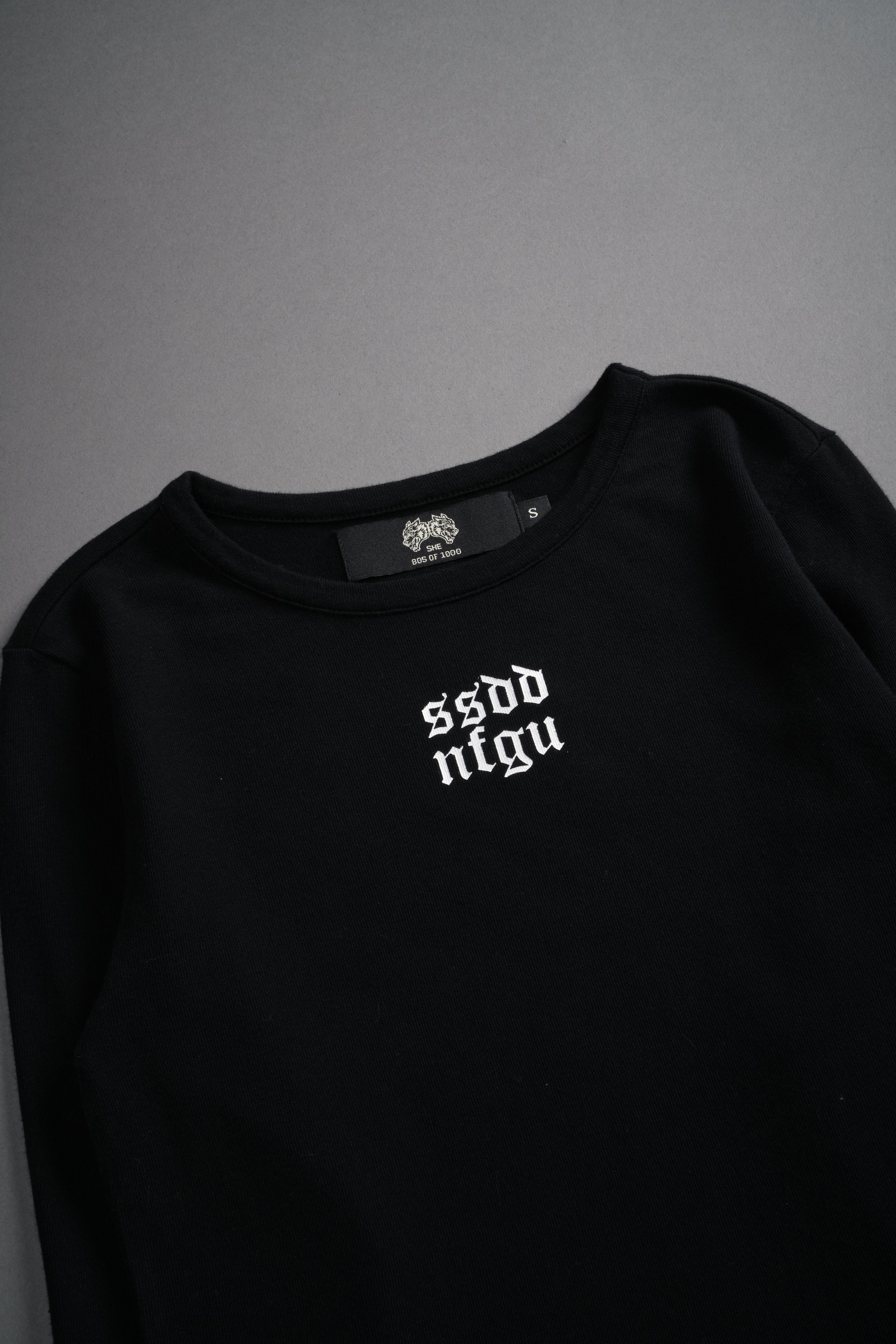 Moth Kanji L/S "Baby" Tee in Black