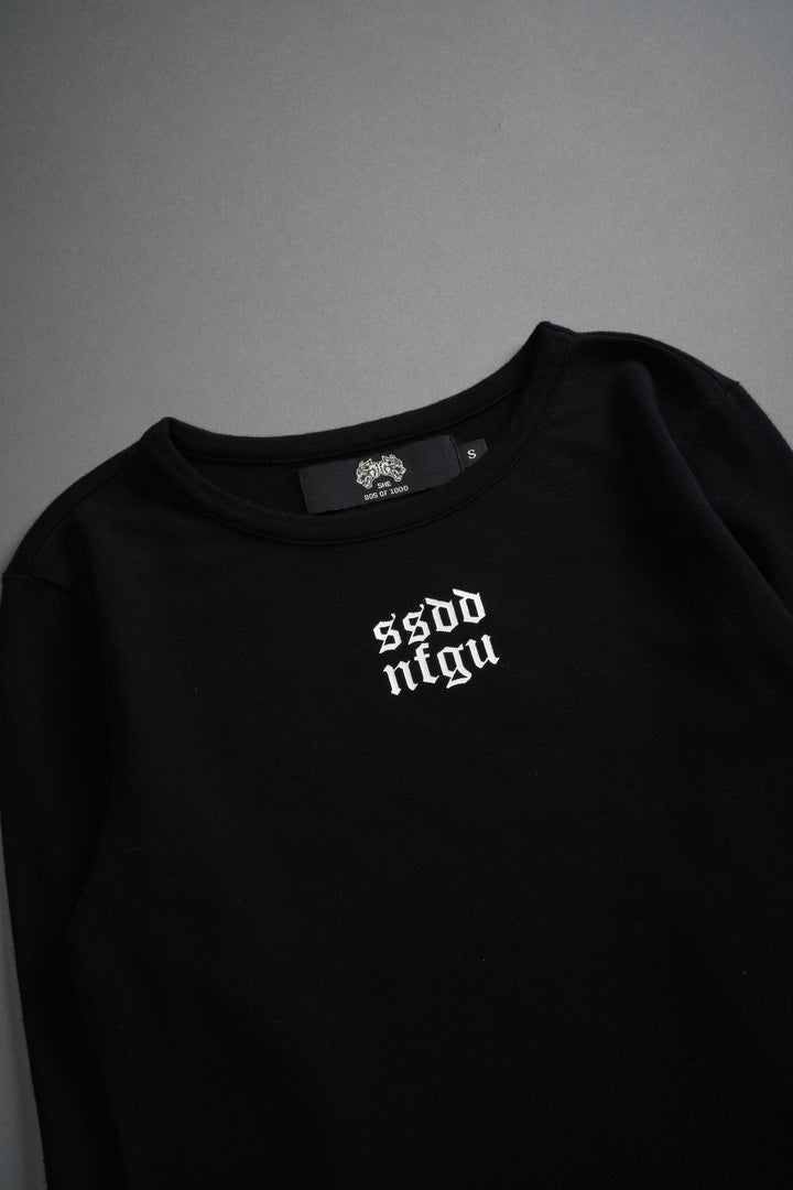 Moth Kanji L/S "Baby" Tee in Black