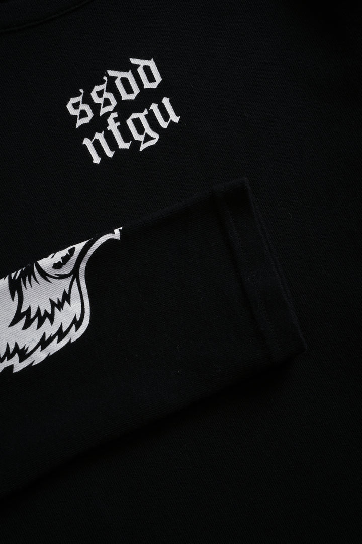 Moth Kanji L/S "Baby" Tee in Black