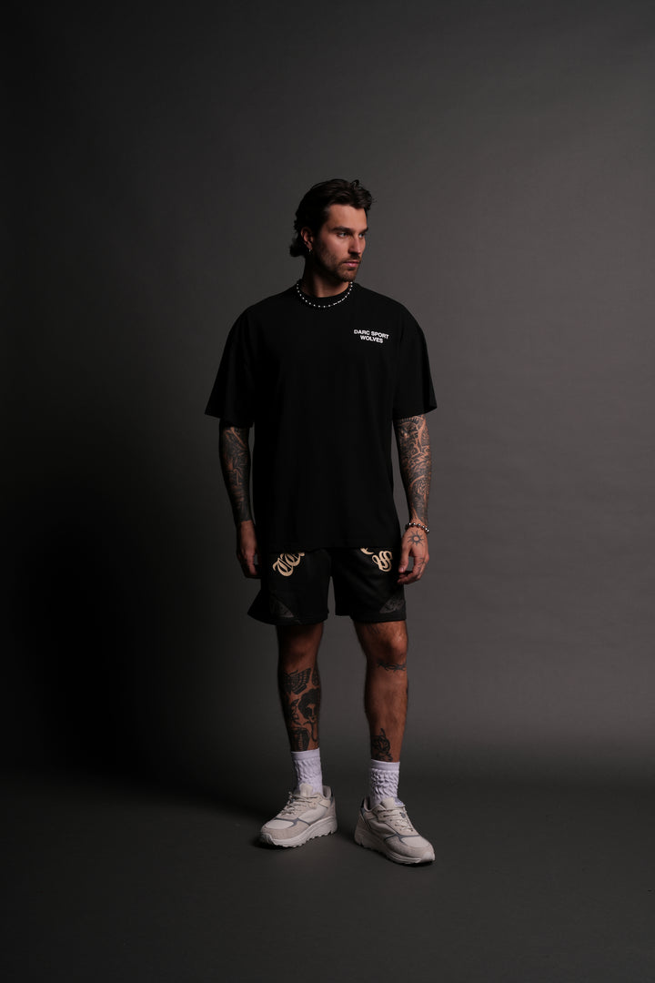 Darc Sport Wolves "Premium" Oversized Tee in Black/Black