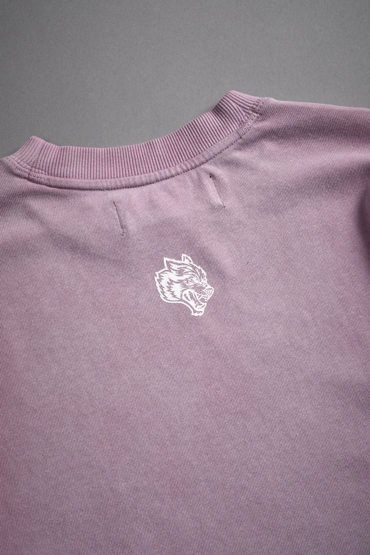 Our Script "Premium" (Cropped) Tee in Pink Smoke Spine Sun Fade