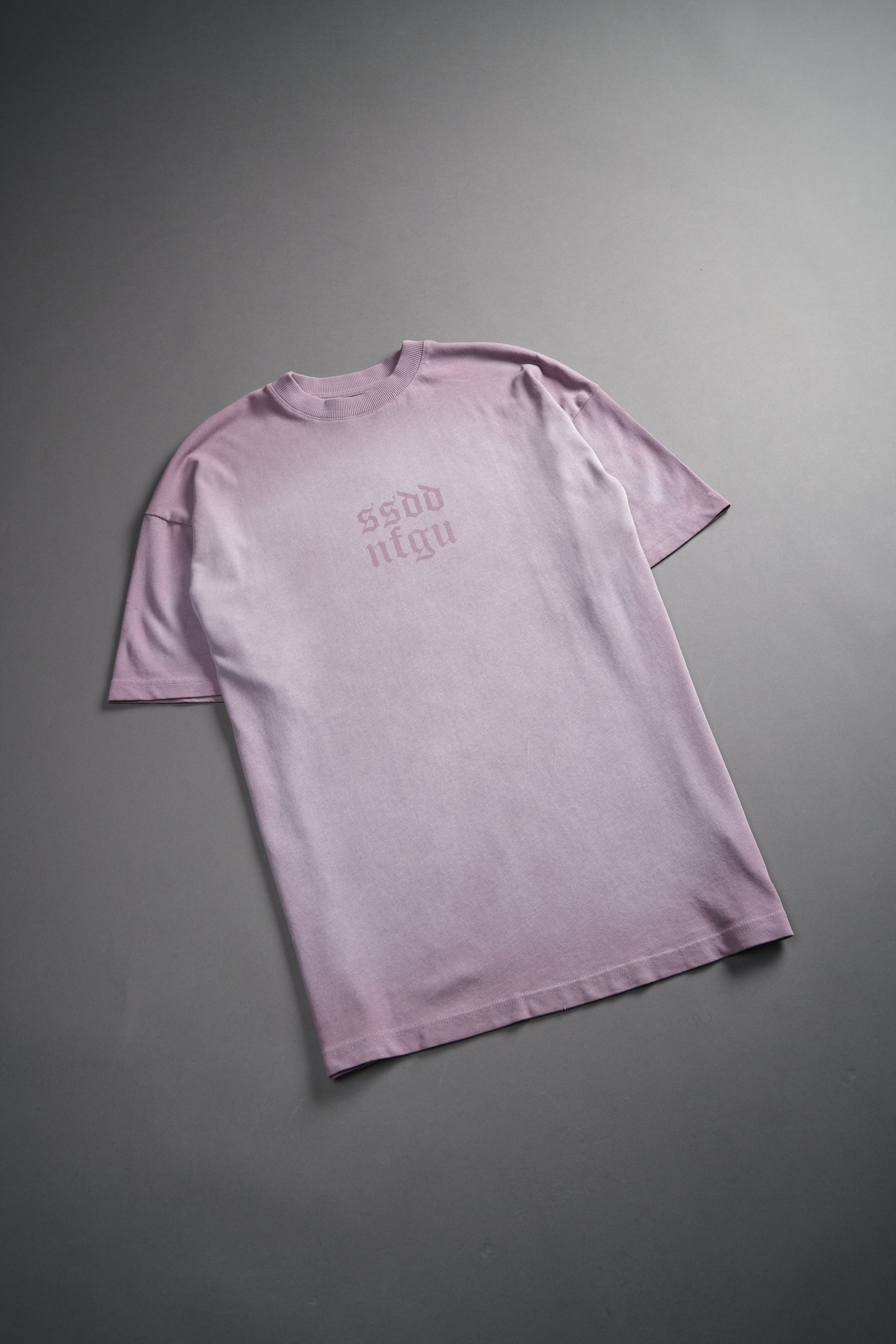 She Has Your Back "Pump Cover" Tee in Purple Smoke Horizon Sun Fade