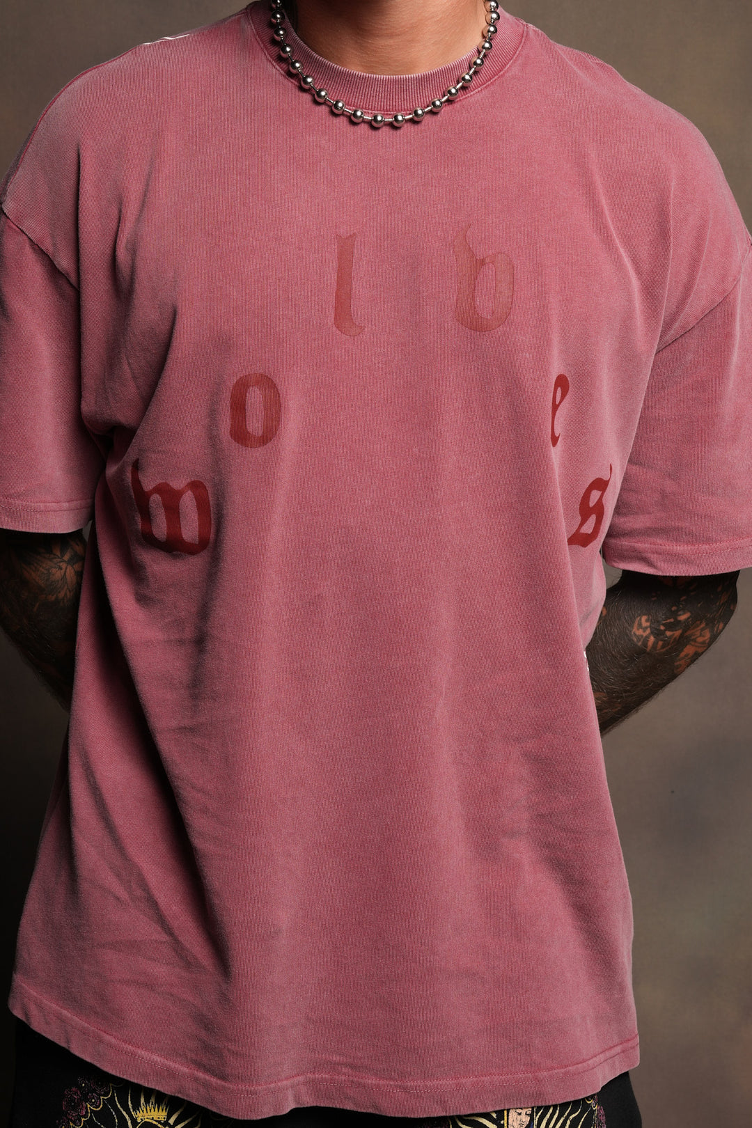 Her Prayer Premium Oversized Tee In Cherry Red