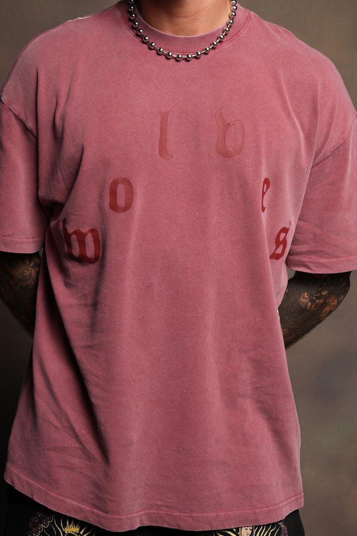 Her Prayer Premium Oversized Tee In Cherry Red