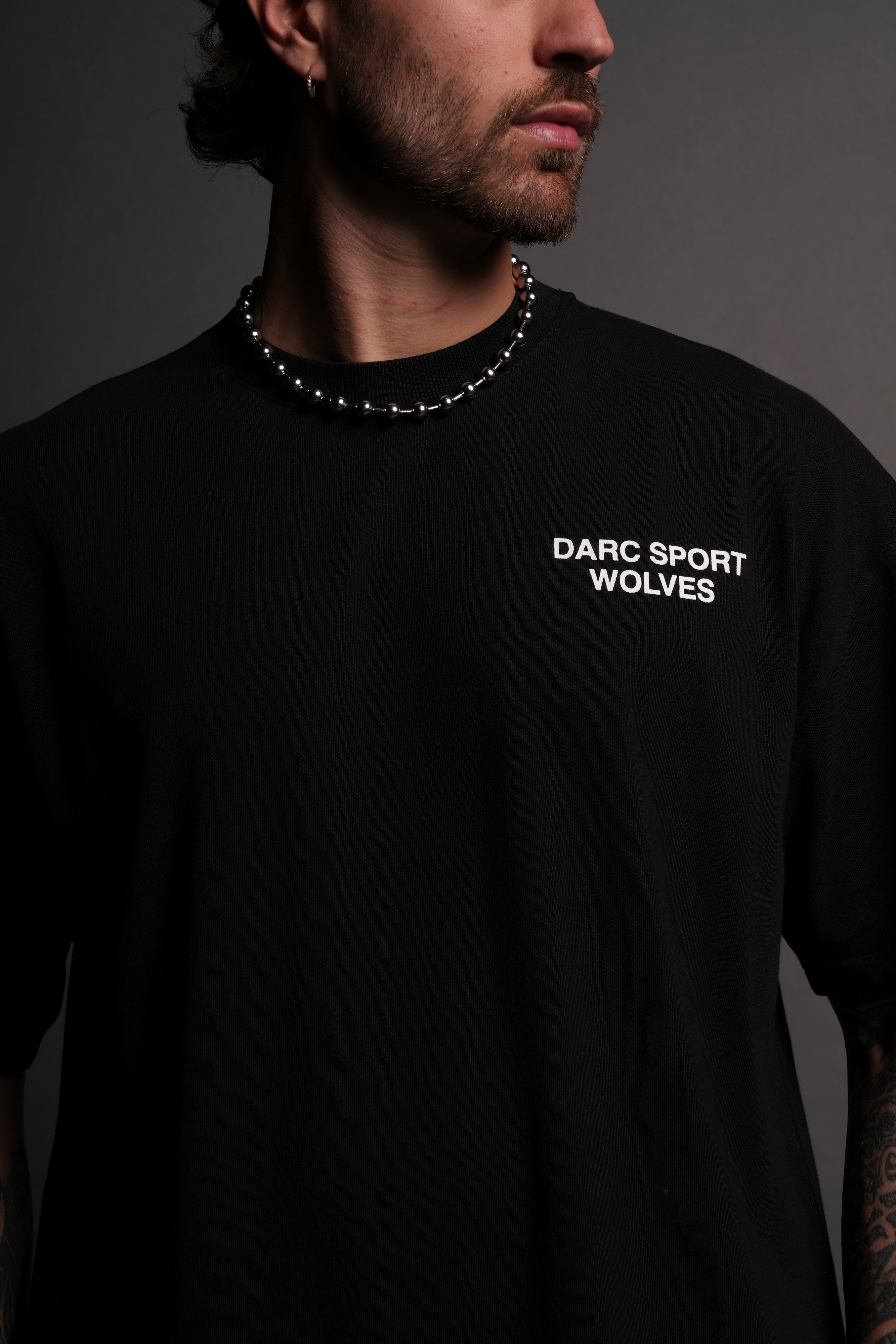 Darc Sport Wolves "Premium" Oversized Tee in Black/Black