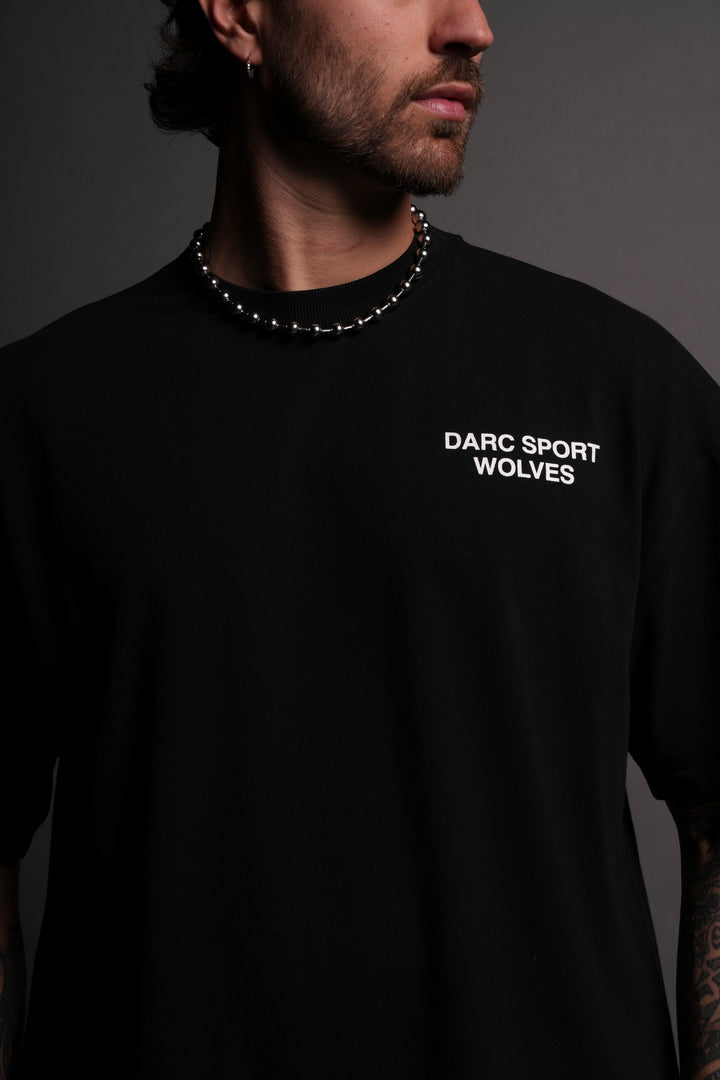 Darc Sport Wolves "Premium" Oversized Tee in Black/Black