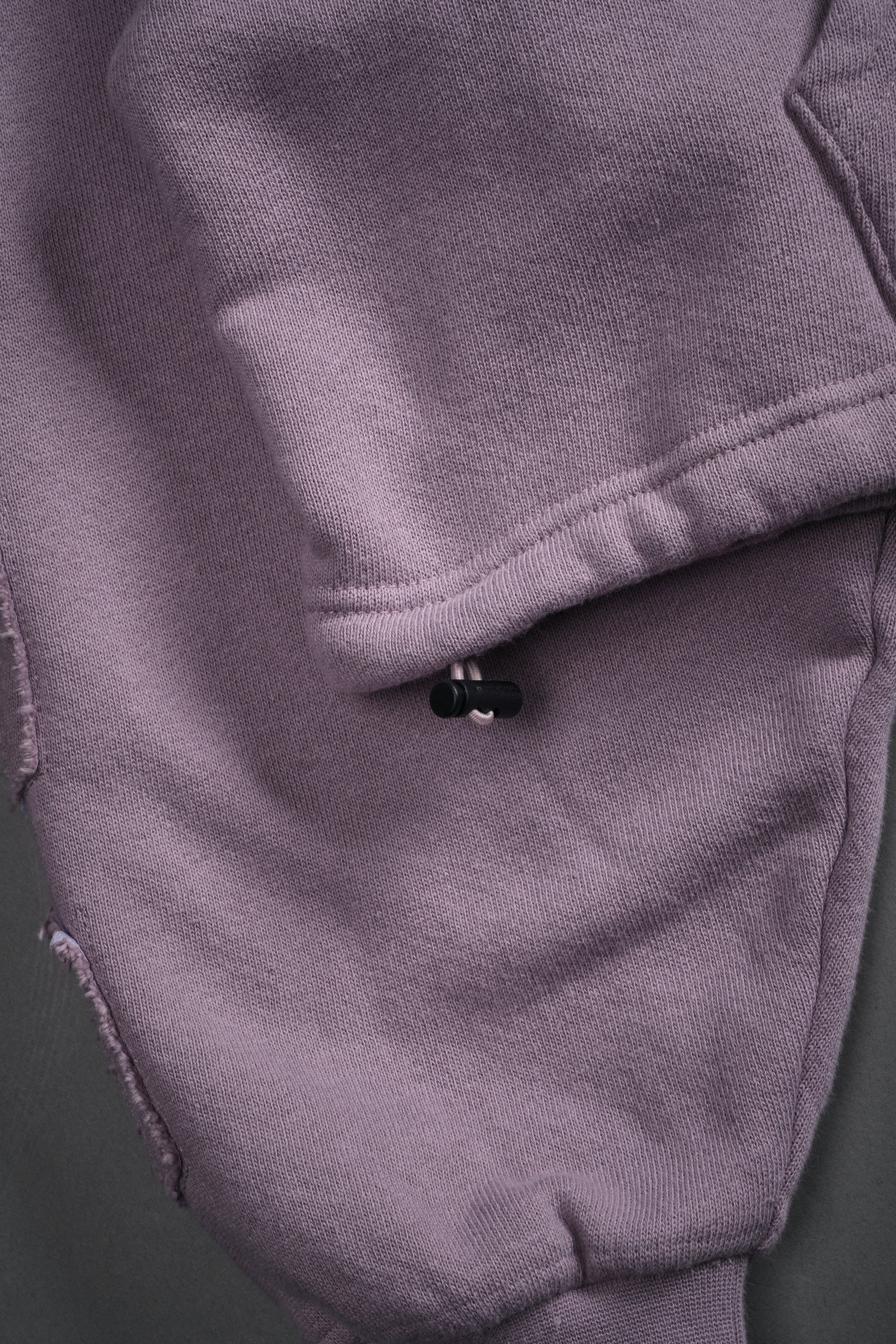 Our Mantra Appliqué Oversized "Everson" Mockneck in Purple Smoke