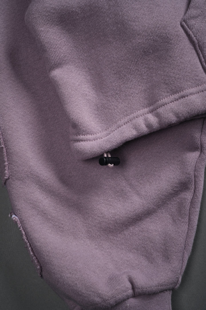 Our Mantra Appliqué Oversized "Everson" Mockneck in Purple Smoke