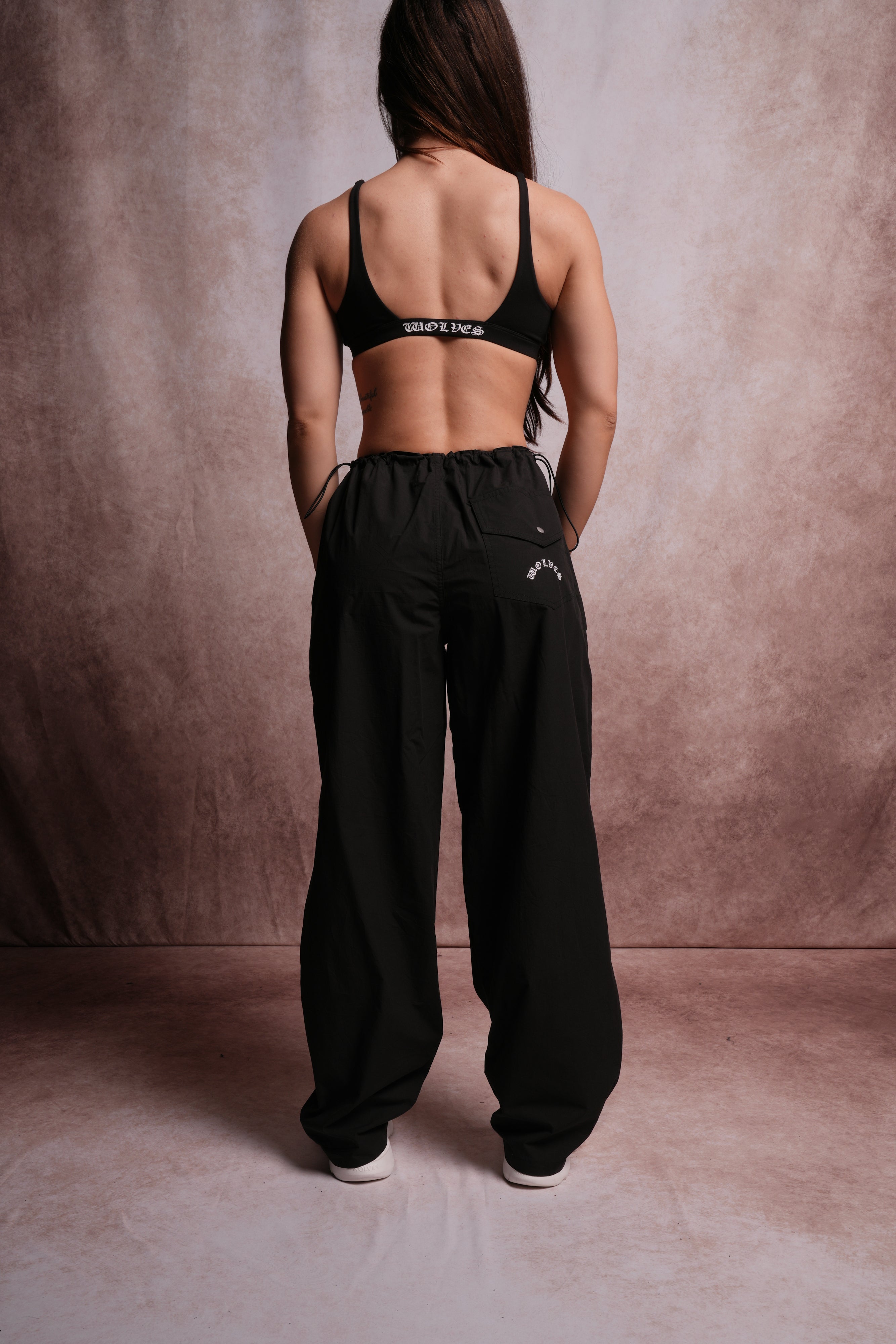 Dual Wolf Chopper Hacker Pants V2 in Black