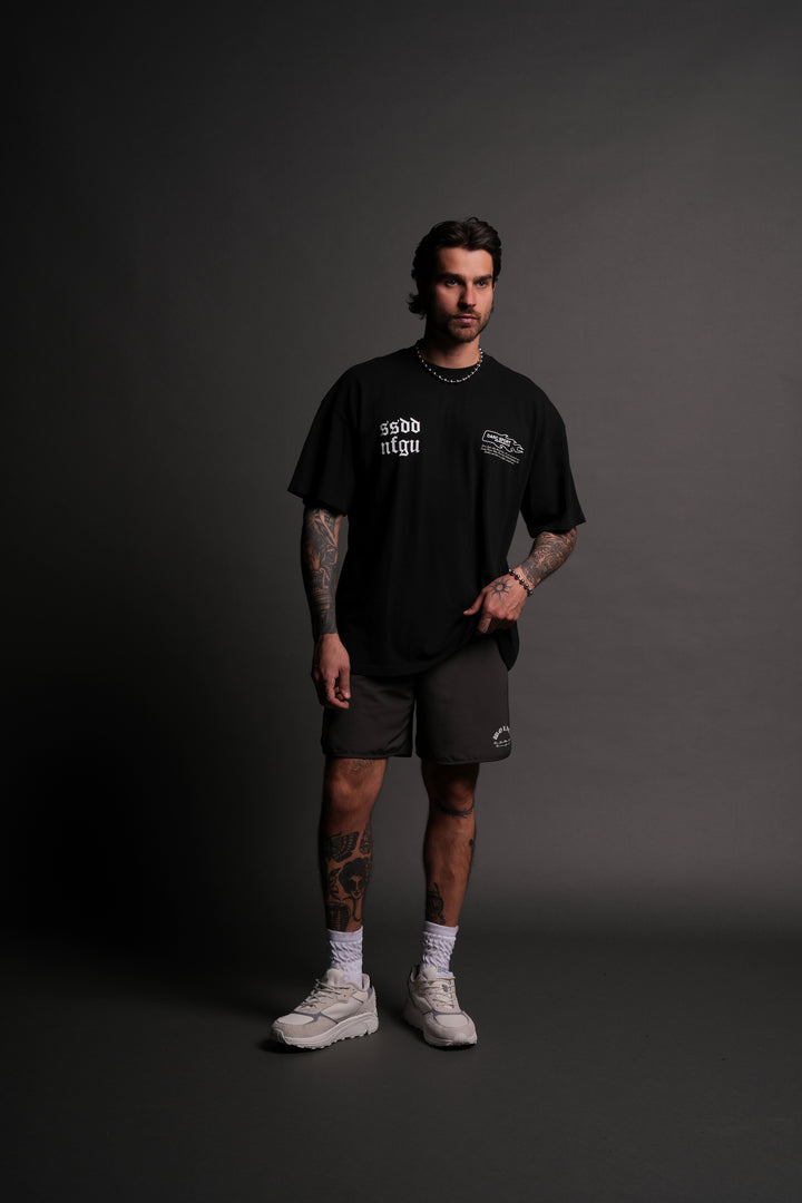 Three Wolves "Premium" Oversized Tee in Black