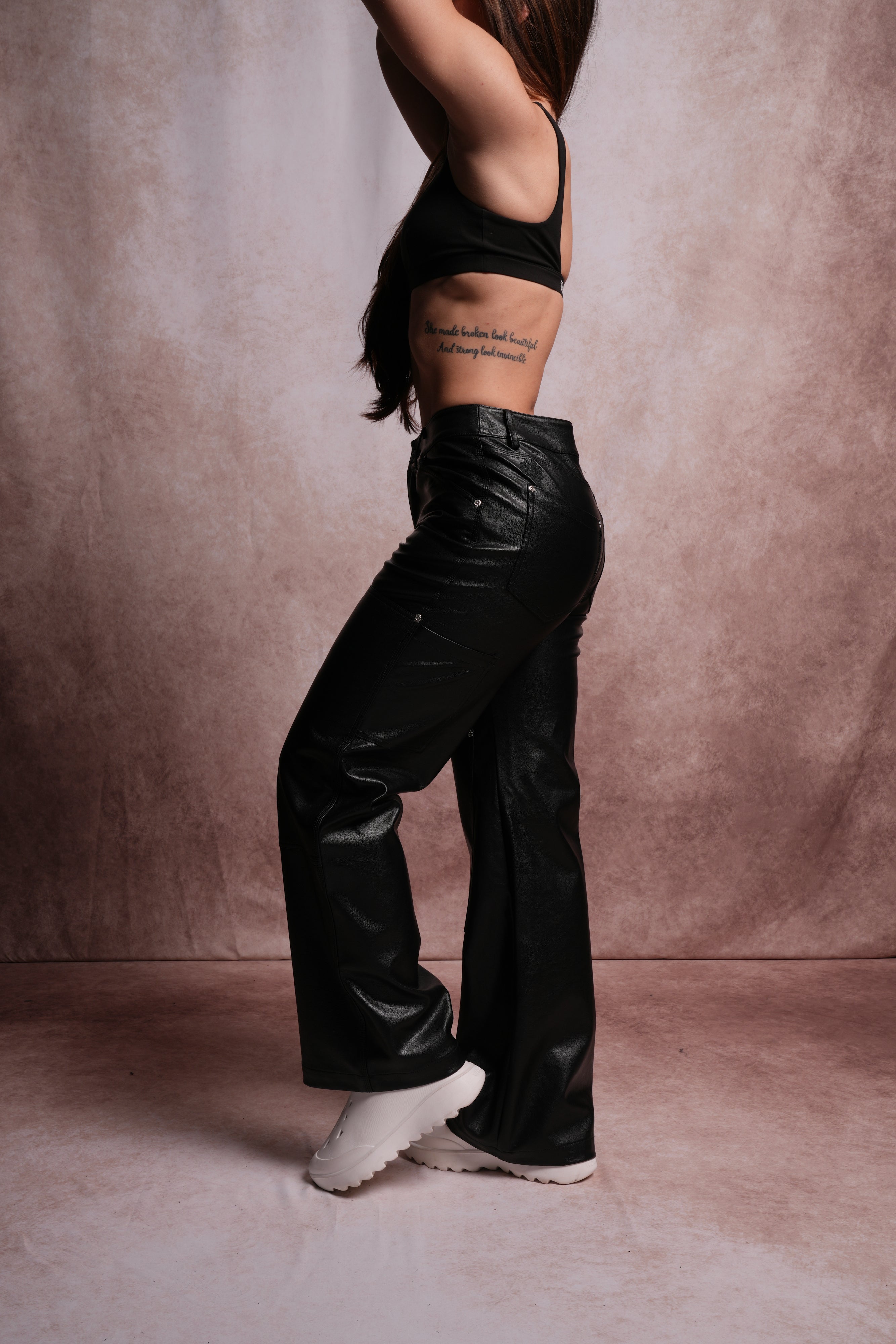 Wolf Chopper Ryder Leather Pants in Black