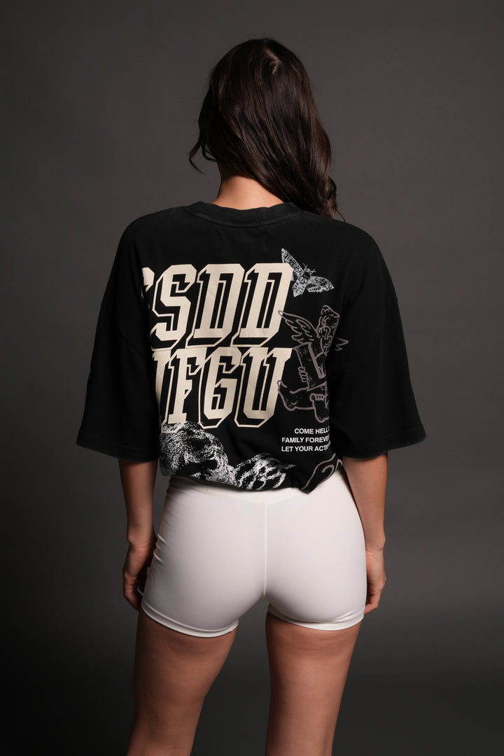 La Ca Frvr Premium Oversized Tee in Black