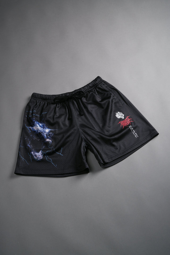 Eye Of The Beast Mesh Shorts in Black