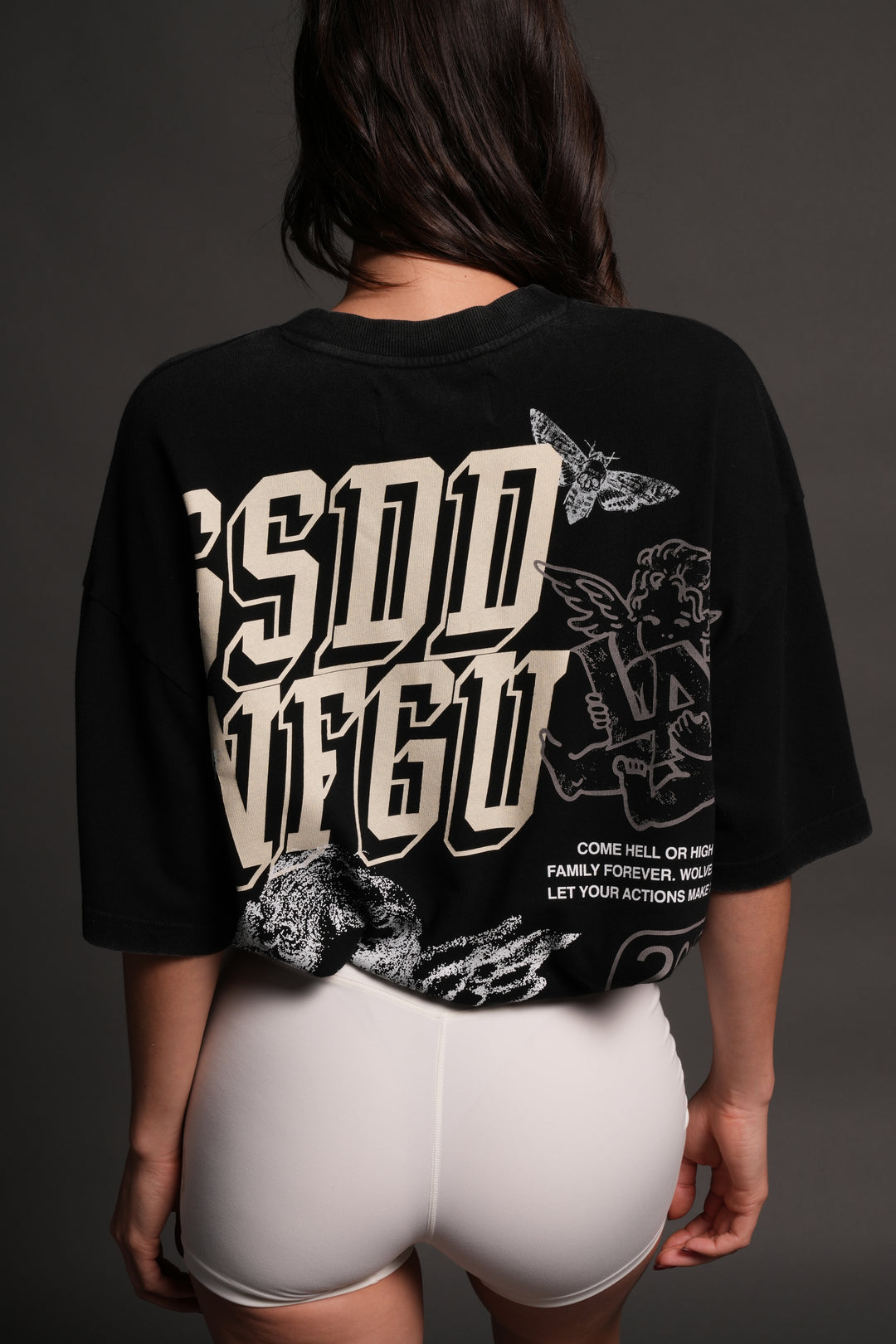 La Ca Frvr Premium Oversized Tee in Black
